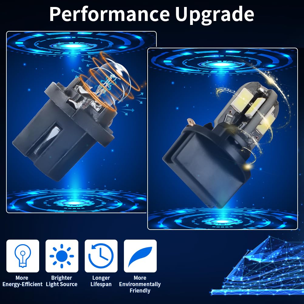 AUTOVIC 8 Pack 12V 5W LED Bulbs 74 Wedge Base - Upgrade Dash Digital Instrument Cluster Lights for Chevrolet Corvette 1984-1989 - Replace 7073 882 Halogen Bulbs - Perfect for Night Driving & Dashboard Illumination