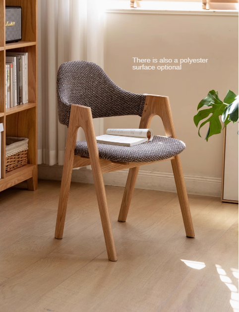 Premium 2-Piece Solid Wood Chair Set - Black Walnut, Ash & Oak with Soft Fabric/Leather Back Support | Modern Dining Room & Living Room Furniture for Home Decor