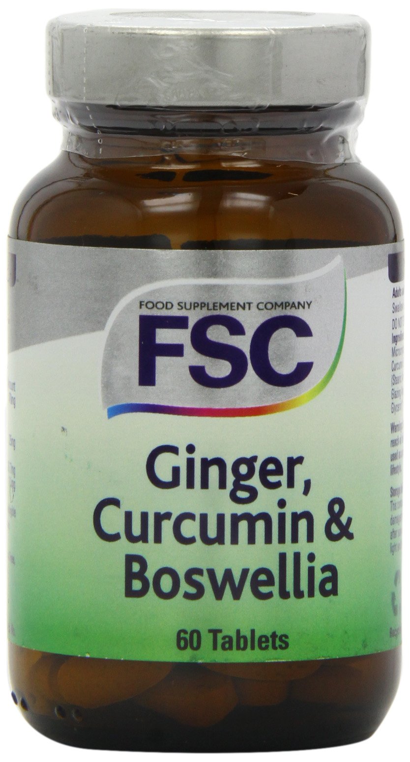 FSC Ginger Curcumin & Boswellia Supplement - 60 Tablets for Joint Pain Relief & Inflammation Support - Perfect for Arthritis, Muscle Recovery & Daily Wellness