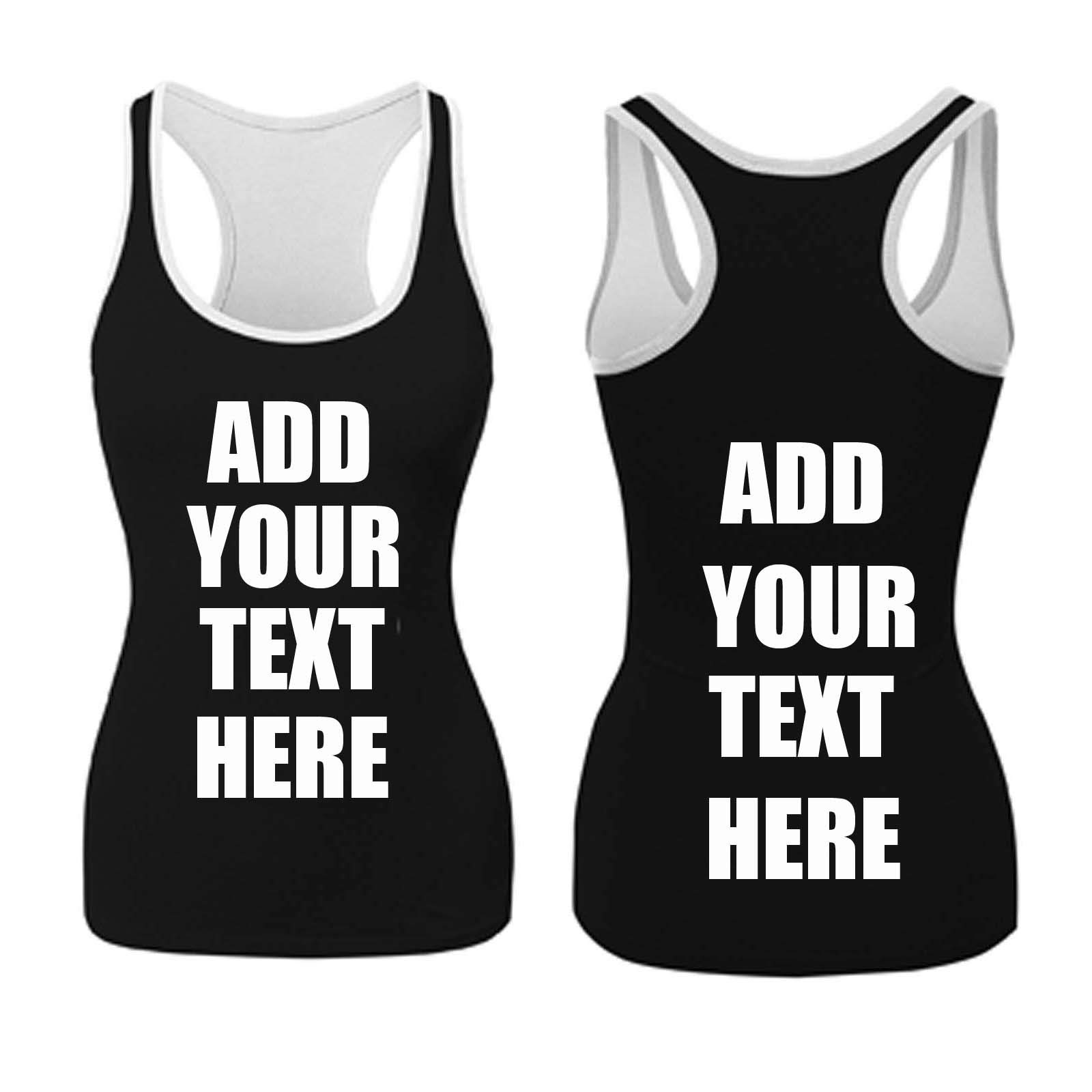 Custom Personalized Women's Racerback Tank Tops - Add Your Own Text & Design - Breathable Compression Workout Tops for Gym, Yoga & Running
