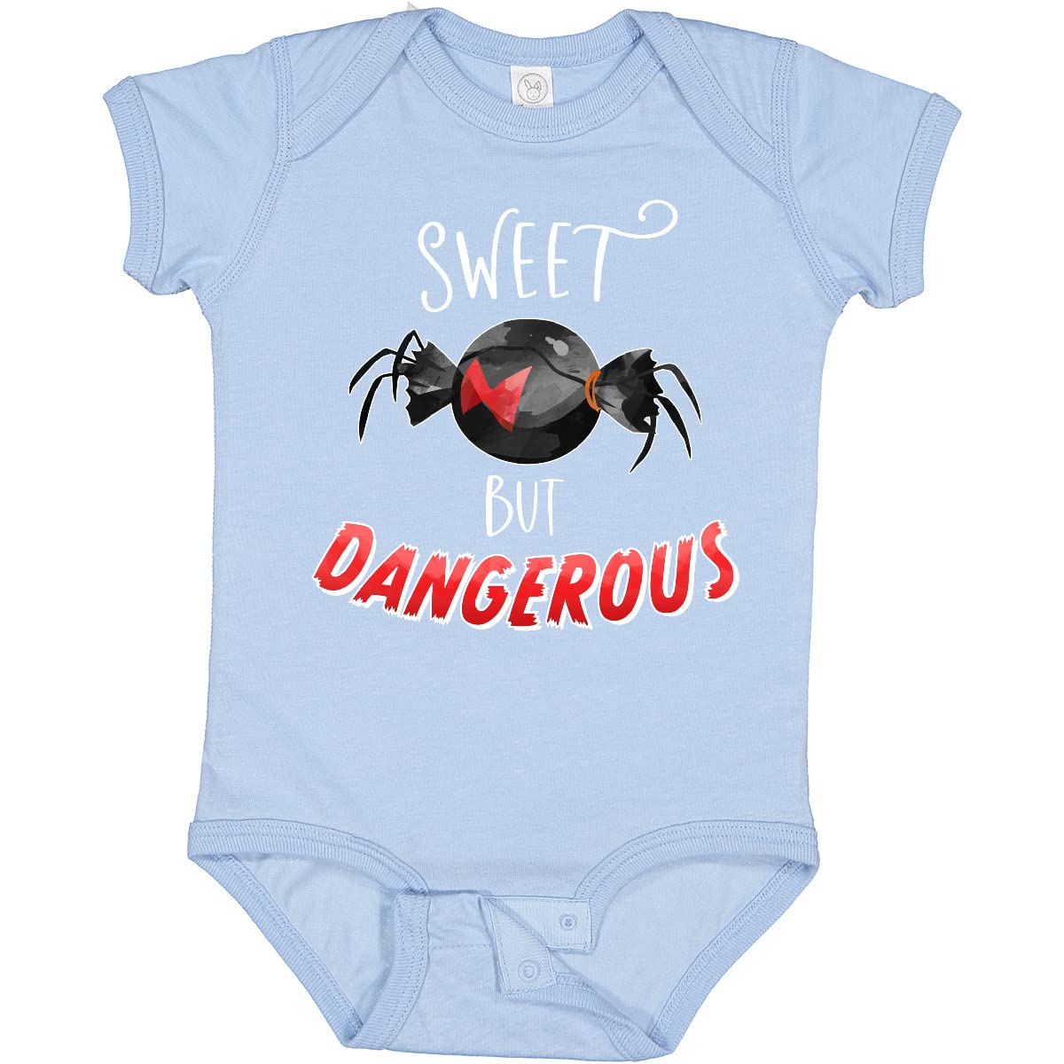 Inktastic Sweet But Dangerous Black Widow Spider Candy Baby Bodysuit - Cute Halloween Costume & Funny Gift for Infants - Perfect for Halloween Parties, Photoshoots, and Dress-Up Play