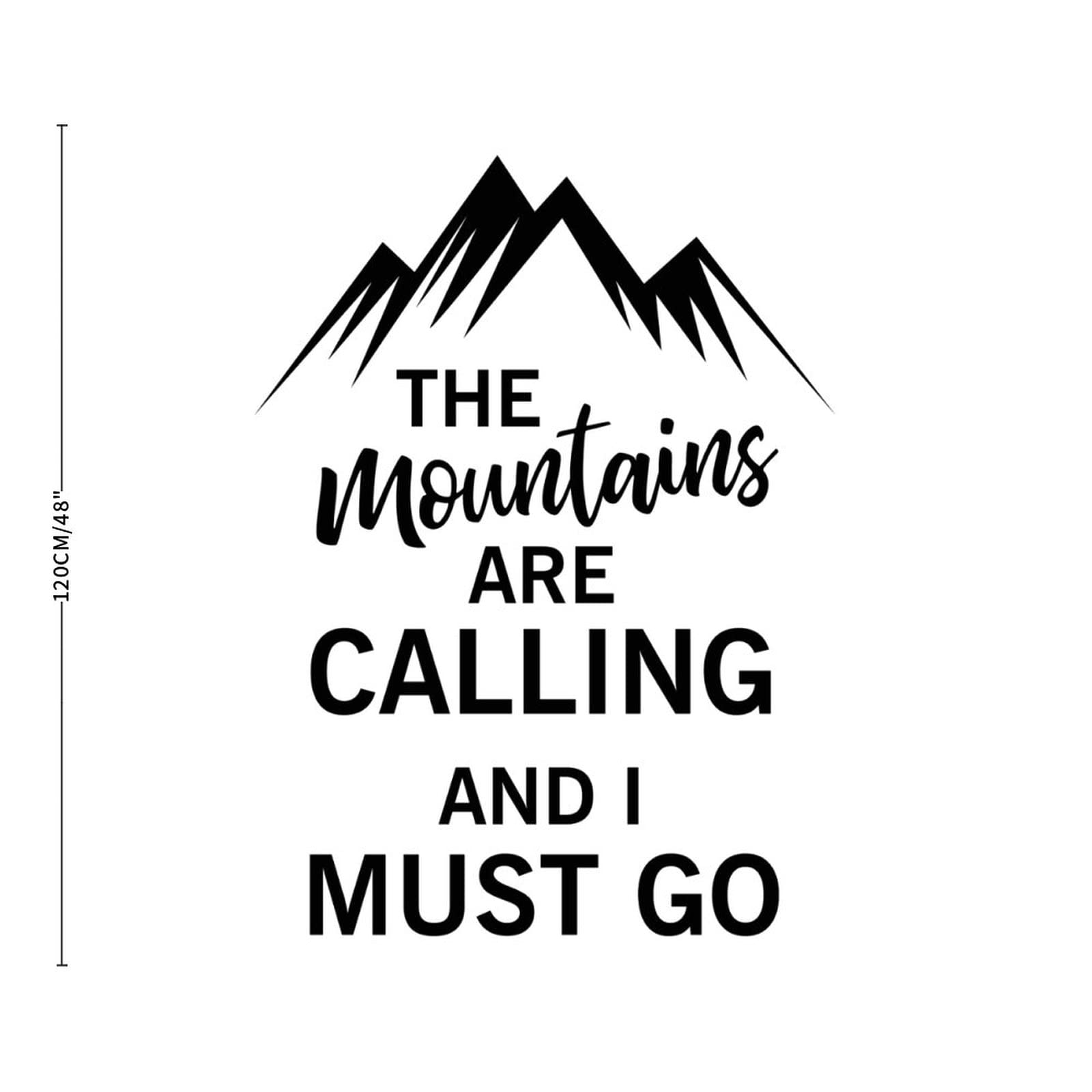 Inspirational Quote Wall Decal - The Mountains Are Calling - Perfect for Bedroom & Office Decor