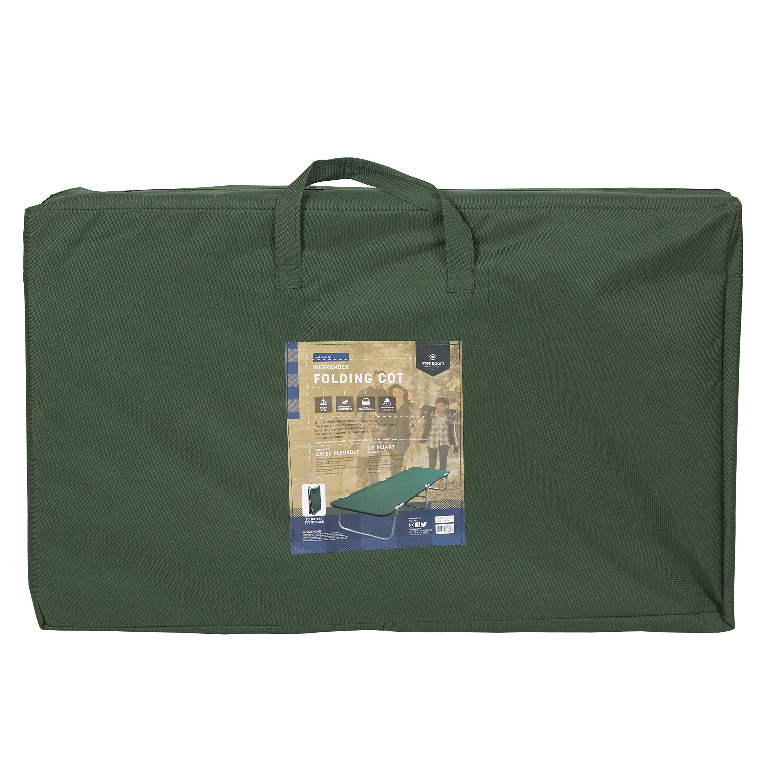 Stansport Heavy Duty Folding Camping Cot - Portable Outdoor Sleeping Bed for Adults - Perfect for Camping, Hiking, Backpacking & Emergency Preparedness