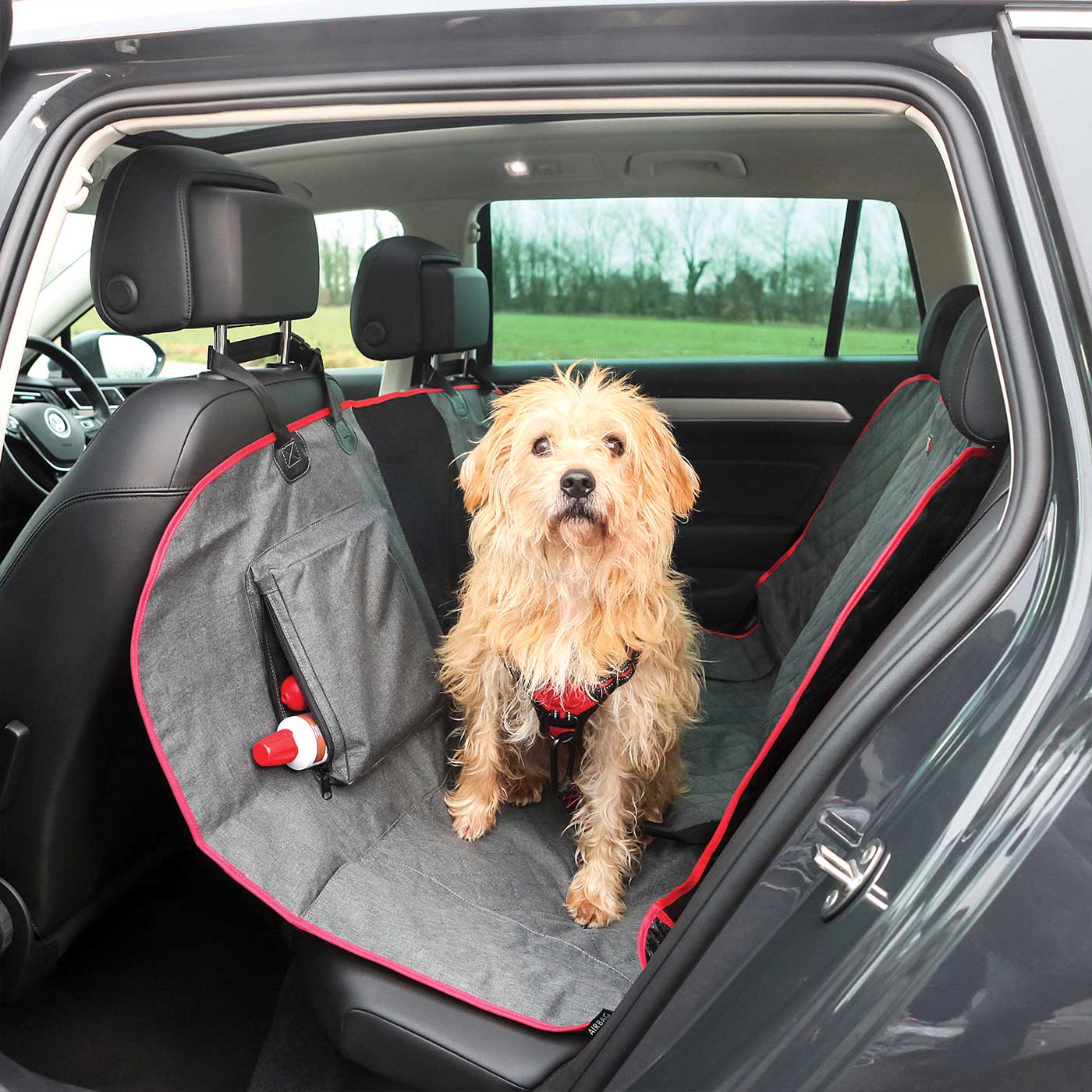 Durable KONG 2-in-1 Bench Seat Cover & Pet Hammock for Cars - Waterproof Dog Car Seat Protector with Chew-Resistant Material - Perfect for Travel, Road Trips & Vet Visits
