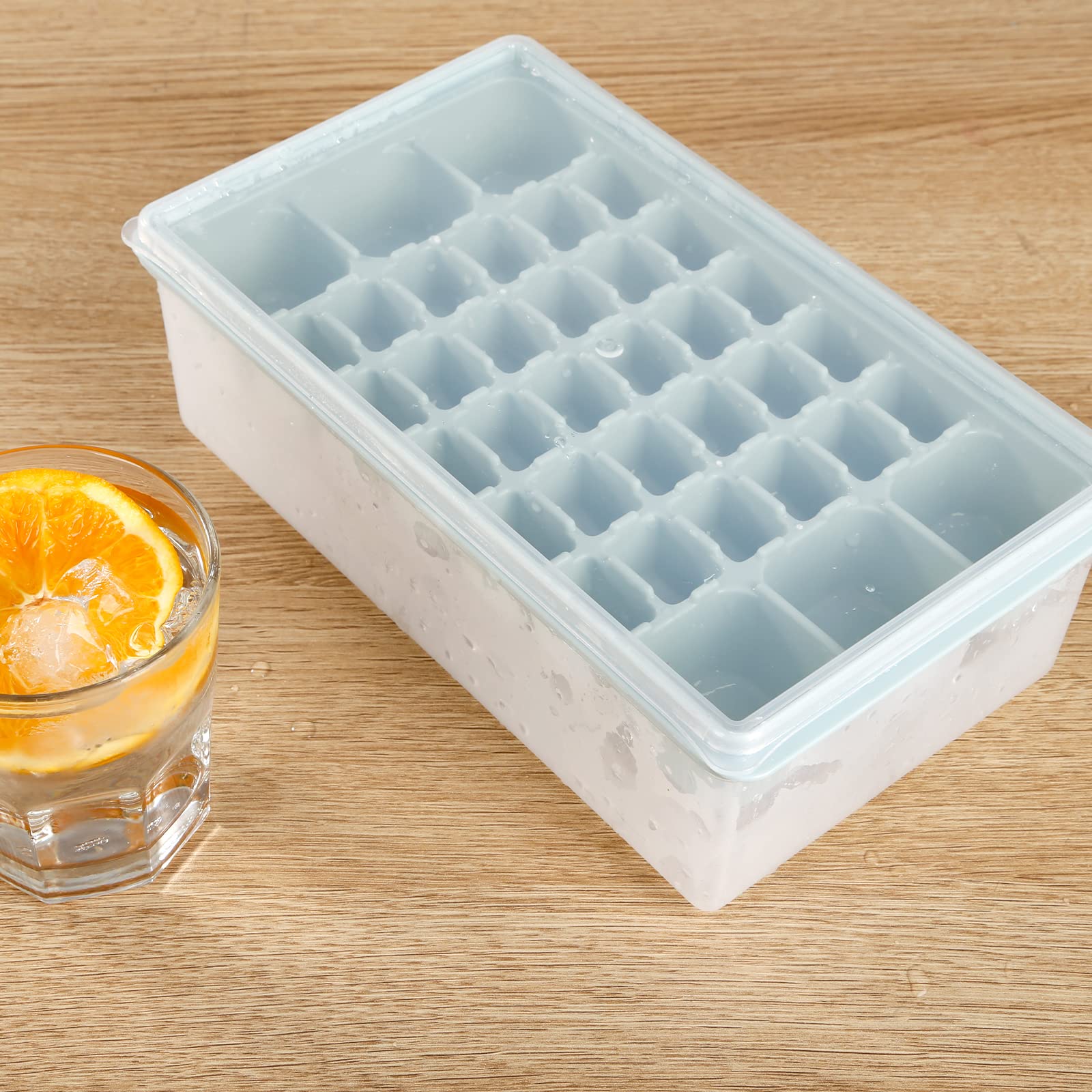 Mini Ice Cube Trays for Freezer - 72PCS BPA-Free Tiny Ice Cube Molds with Lid & Storage Bin, Easy Release Crushed Ice Trays for Cocktails, Coffee & Chilling Drinks (Includes 2 Trays, 1 Ice Bucket & 1 Scoop) - Perfect for Home Bars, Parties & Summer Beverages