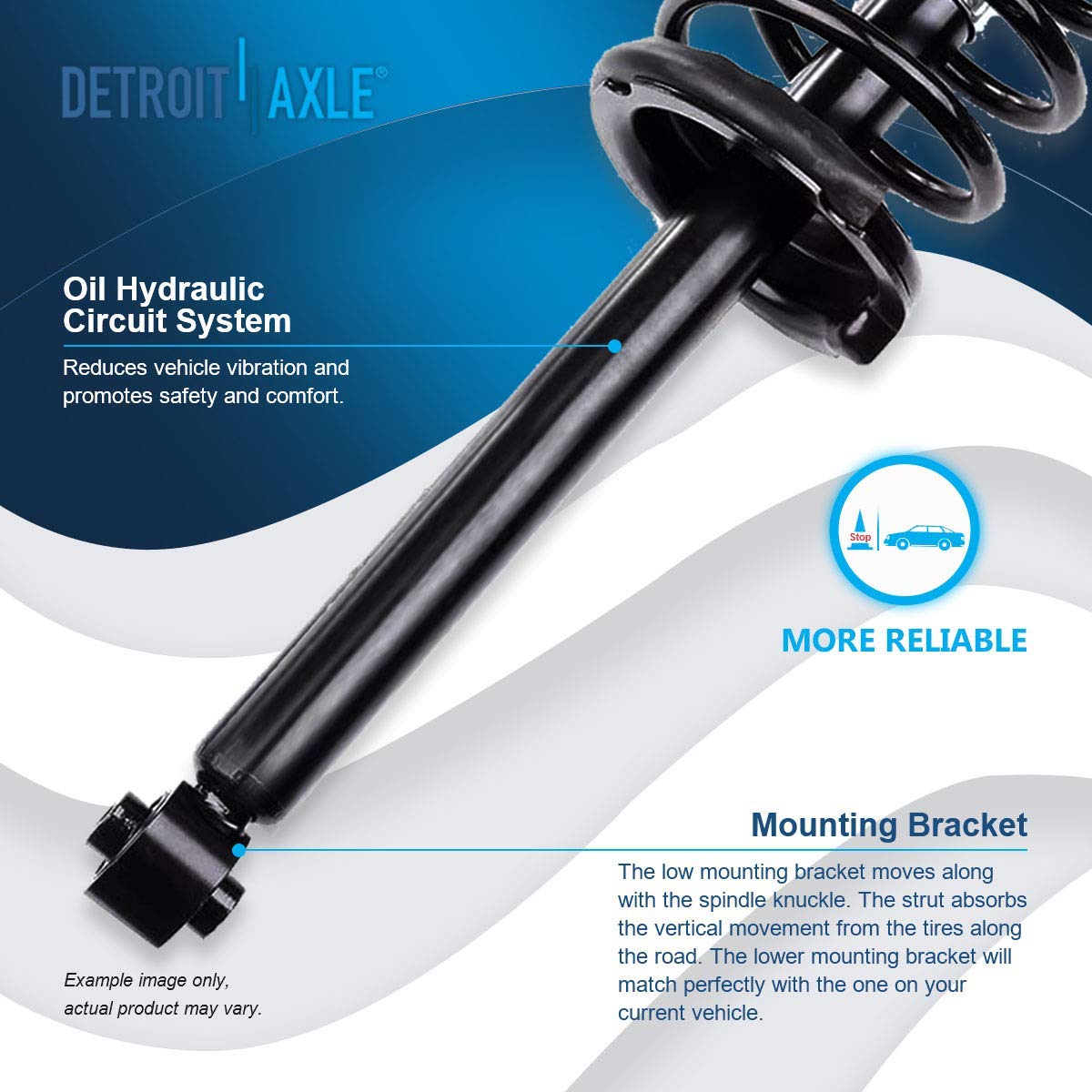 Detroit Axle Rear Struts Pair - Compatible with 1998-2002 Honda Accord, 1999-2003 Acura TL, 2001-2003 Acura CL | Complete Strut Assembly with Coil Spring | Easy Installation | Perfect for Suspension Replacement & Smooth Ride Enhancement