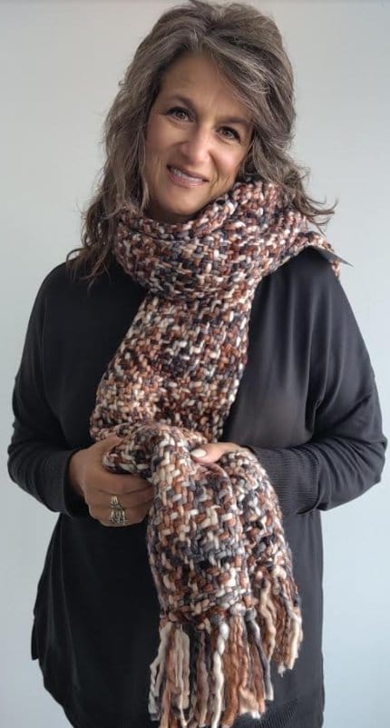 Soft Grey Brown Loom Woven Scarf for Women - Lightweight Winter Fashion Accessory - Perfect for Cold Weather, Office Wear & Holiday Outfits