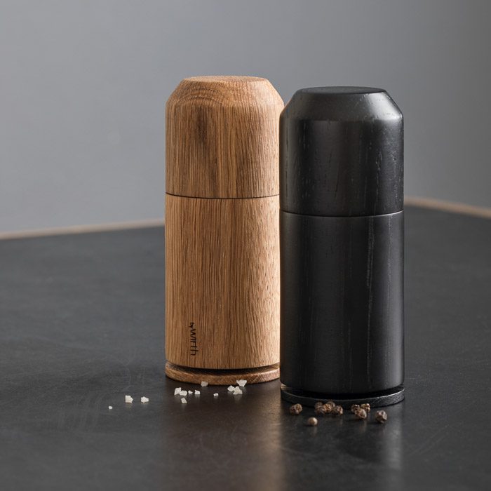 EKTA LIVING 'Crush Me' Premium Salt and Pepper Grinder Set - Handcrafted Oiled Oak Wood - Perfect for Kitchen, Dining Table & Gourmet Cooking