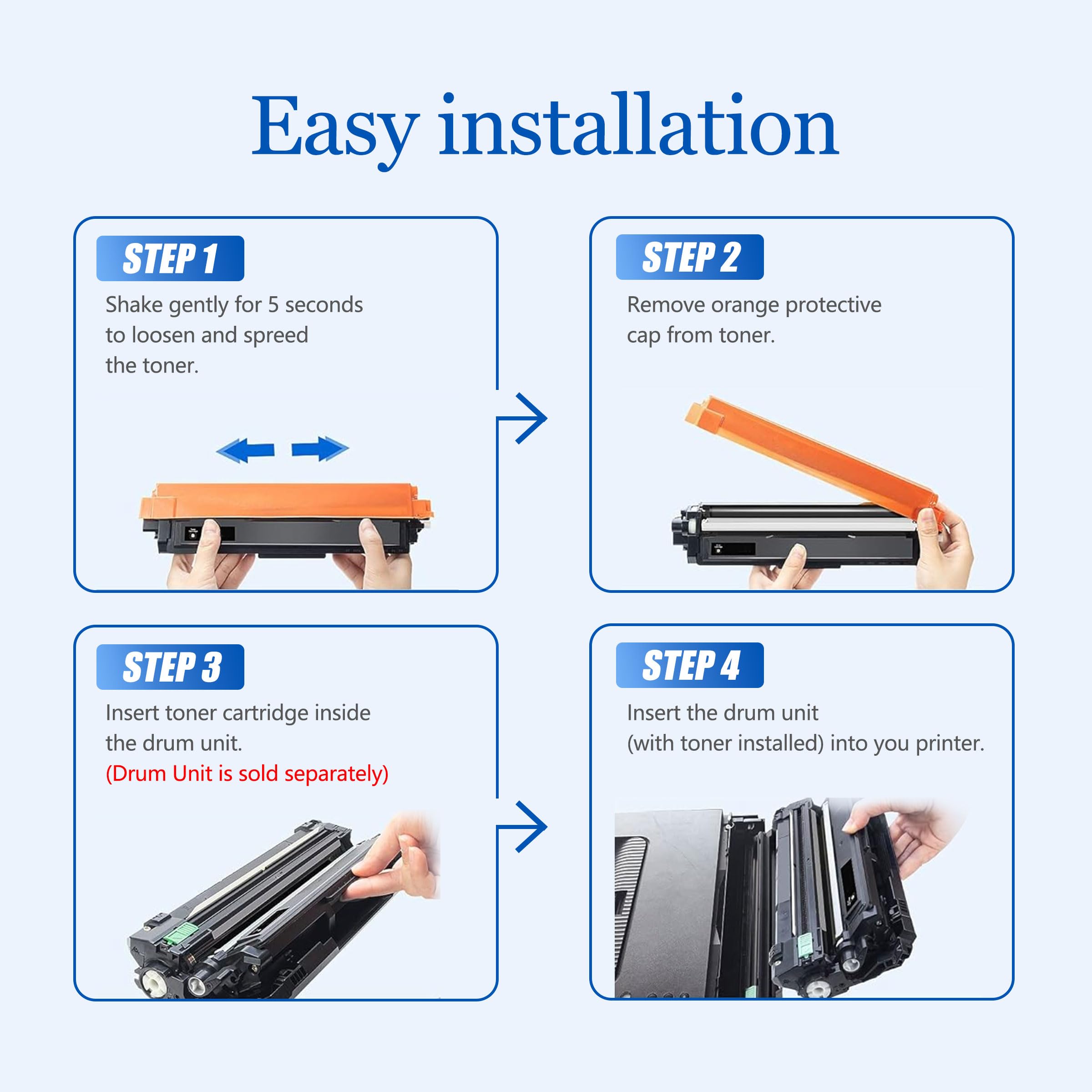 Brother TN336 Toner Cartridge (5-Pack) - Compatible for HL-L8350CDW, MFC-L8600CDW Printers - Home & Office Use