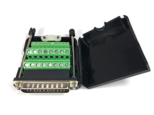 DB25 Solderless Breakout Terminal Block Connector Kit - 2PCS Male + 2PCS Female - DIY Electronics Prototyping for Arduino, Raspberry Pi & Industrial Automation Projects