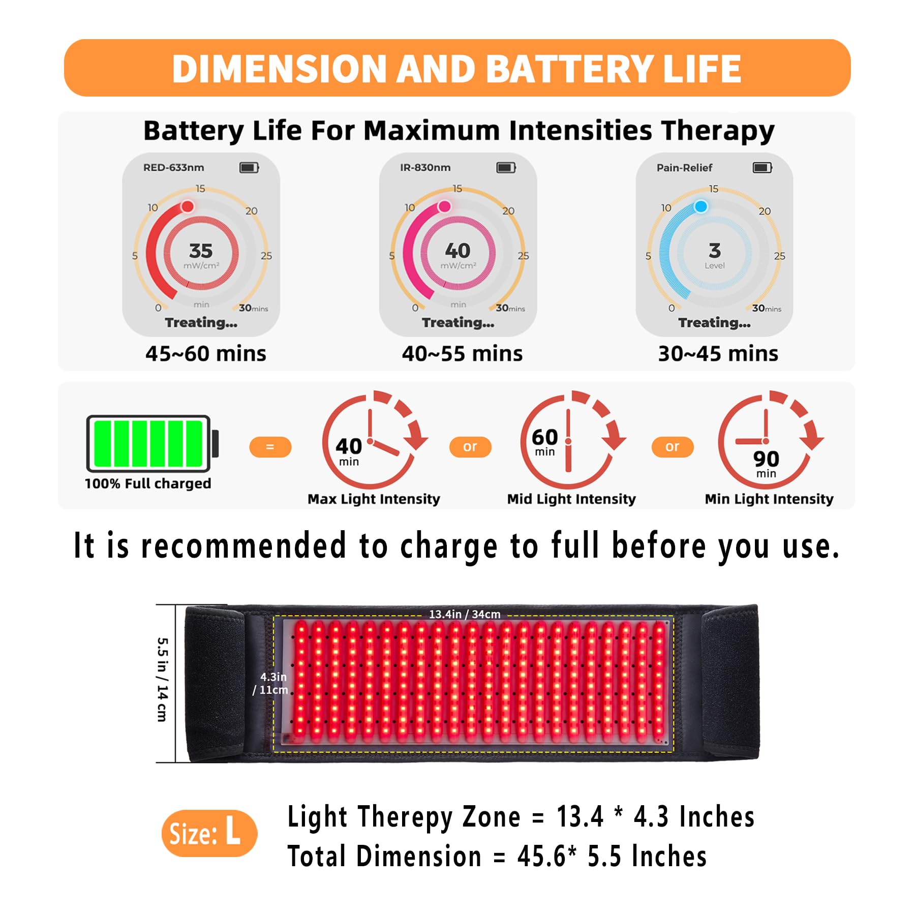 Professional 460 LED Red Light Therapy Belt for Pain Relief - Rechargeable Infrared Light Therapy for Back, Shoulder, Waist & Neck Pain - Home Use & Gift Pack (Black) | Perfect for Muscle Recovery, Joint Pain & Relaxation After Workouts or Long Workdays