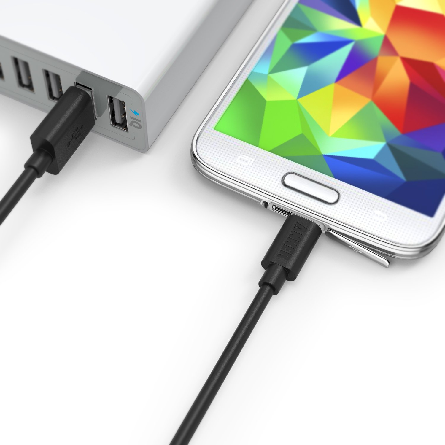 Anker 6ft / 1.8m Micro USB to USB 2.0 Fast Charging Cable - High Speed Data Sync for Android Phones, Samsung, LG, Sony, HTC, Motorola, Nokia, BlackBerry - Perfect for Home, Office & Car Charging