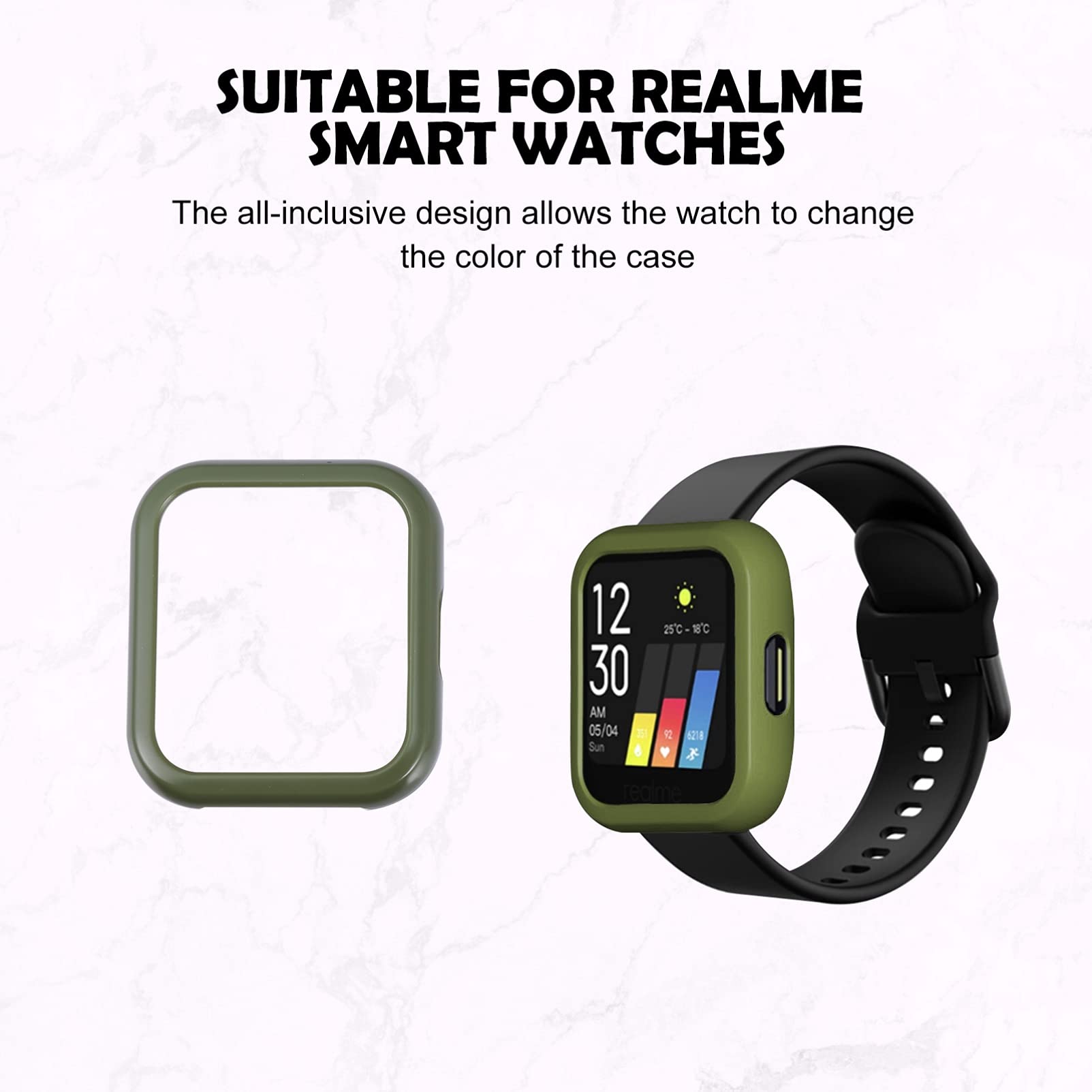 Hemobllo 2-Pack Watch Protective Case - Shockproof Cover with Screen Protector for Apple Watch Series 8/7/6/SE/5/4/3, Durable Shell Frame for Daily Workouts, Running & Outdoor Activities