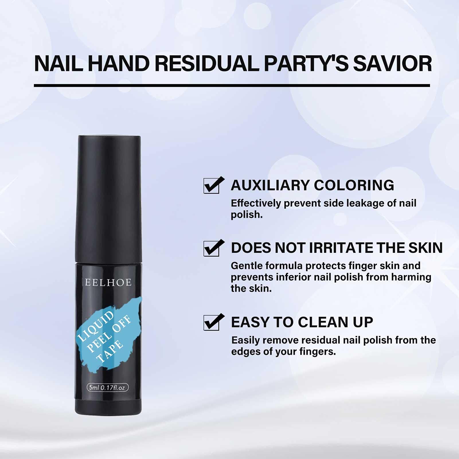 Simply Nails Peel Liquid Peel Off Tape - Gentle Nail Polish Barrier & Protector for Easy Cleanup | Safe for Manicures, Nail Stamping & DIY Nail Art | Perfect for Home Salon, Parties & Professional Use