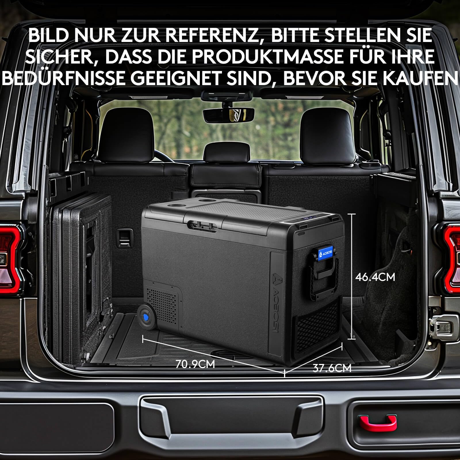 AAOBOSI 48L Portable Electric Cooler -20°C to 20°C, 12V/24V Car Fridge & 100-240V AC/DC Compressor Cooler with USB Port for Road Trips, Camping, RV, Truck, Boat & Outdoor Adventures