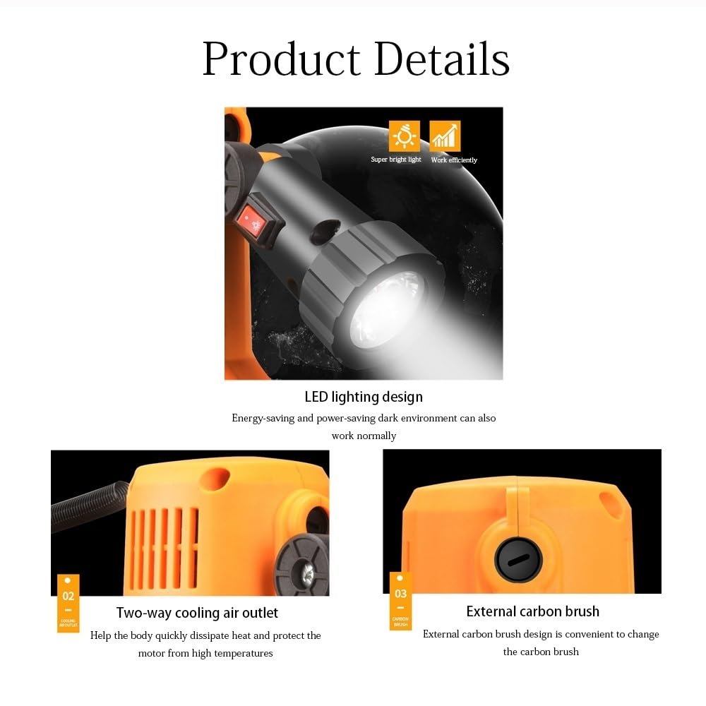 Electric Trowel Power Concrete Mixer - 6 Speed (280-2800 RPM) Handheld Concrete Trowel Machine for Wall Smoothing & Polishing | Professional Concrete Tools for Construction, DIY Projects & Home Renovation