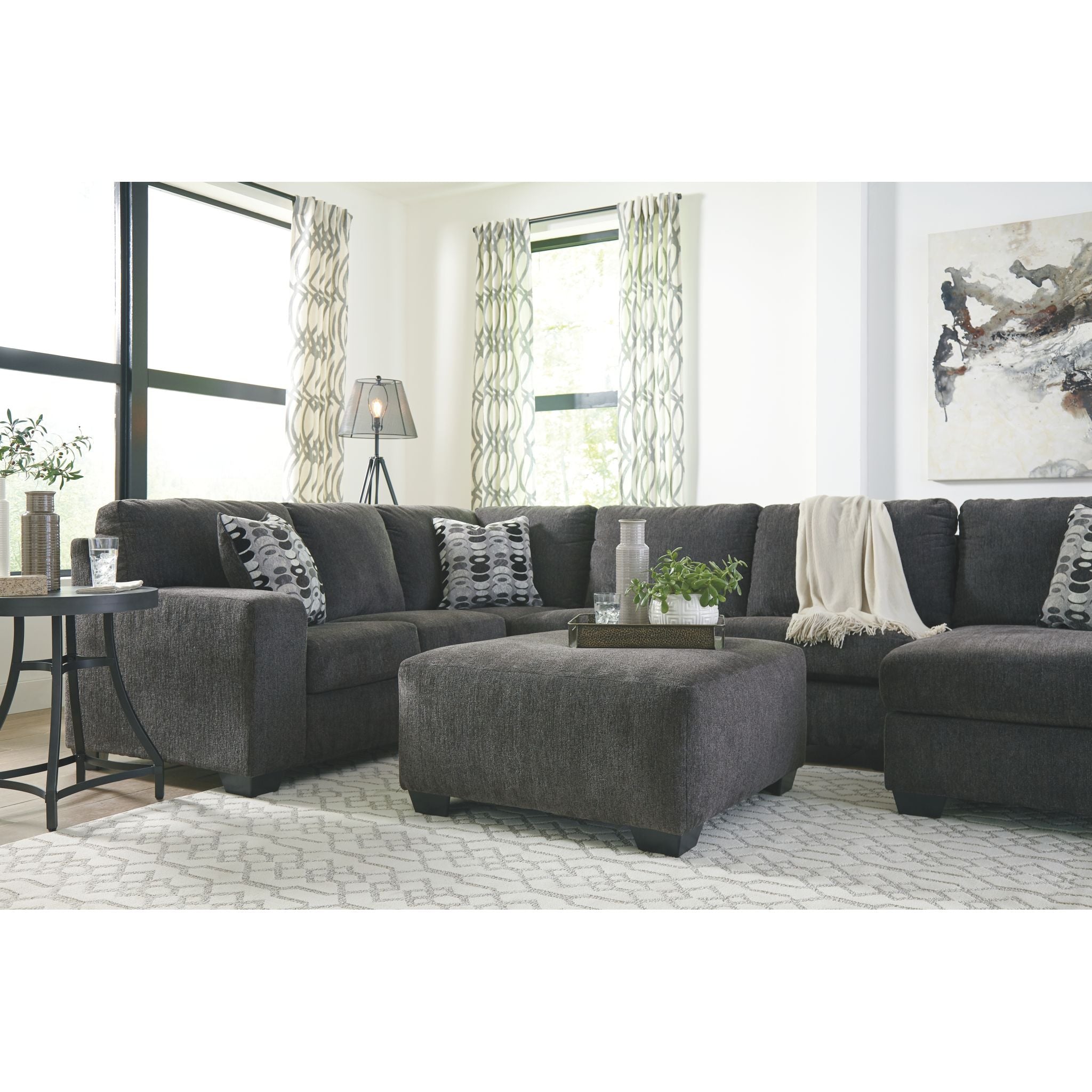 Ballinasloe Oversized Accent Ottoman - Large Round Storage Footrest Pouf with Tufted Design for Living Room, Bedroom & Home Decor
