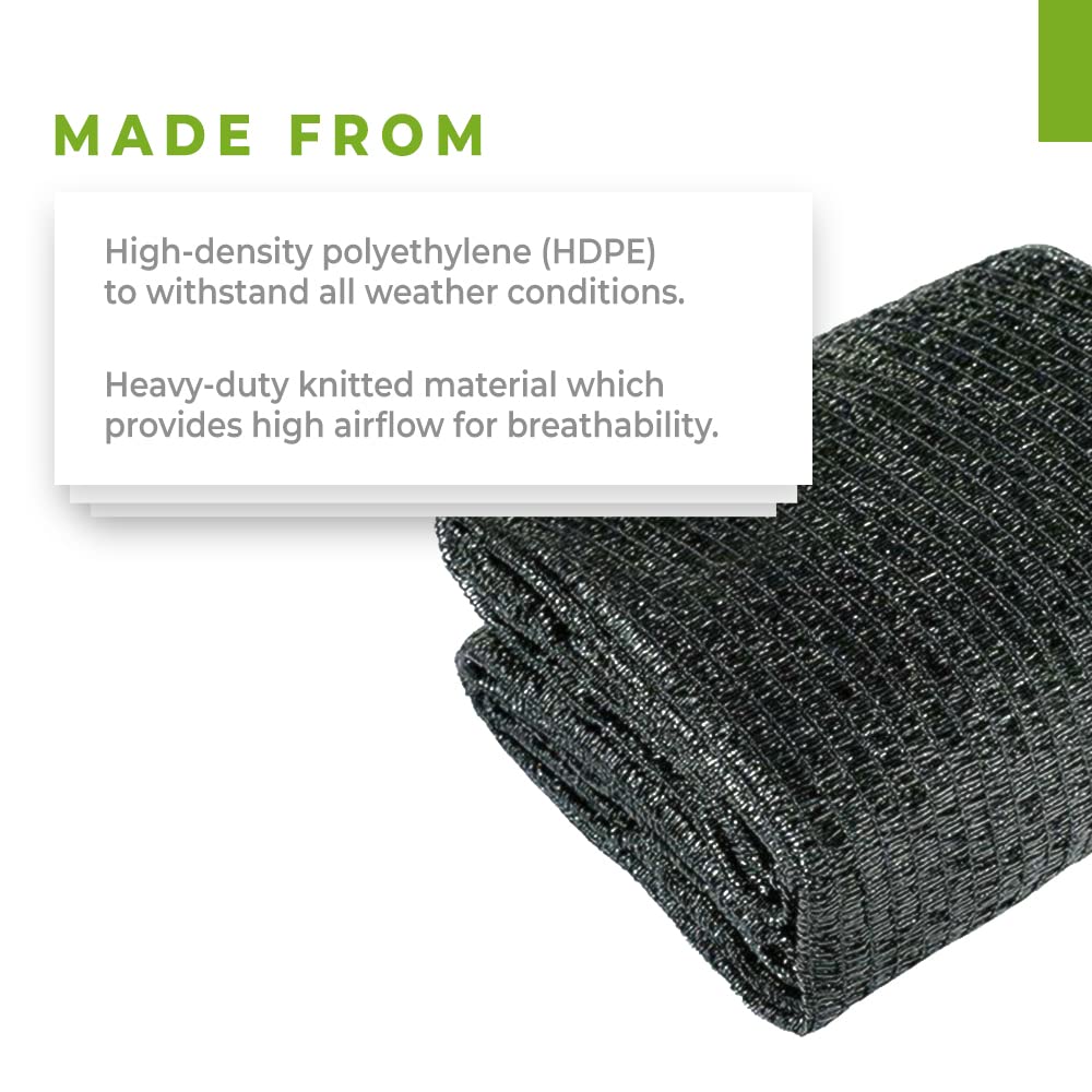 **50% Shade Cloth Net - 20' x 48' Black Garden Cover for Greenhouse, Chicken Coop & Tomato Plants | UV Protection & Durable Fence Tarp for Outdoor Use**    *(Perfect for shading greenhouses, protecting poultry, and promoting healthy tomato growth in sunny gardens.)*