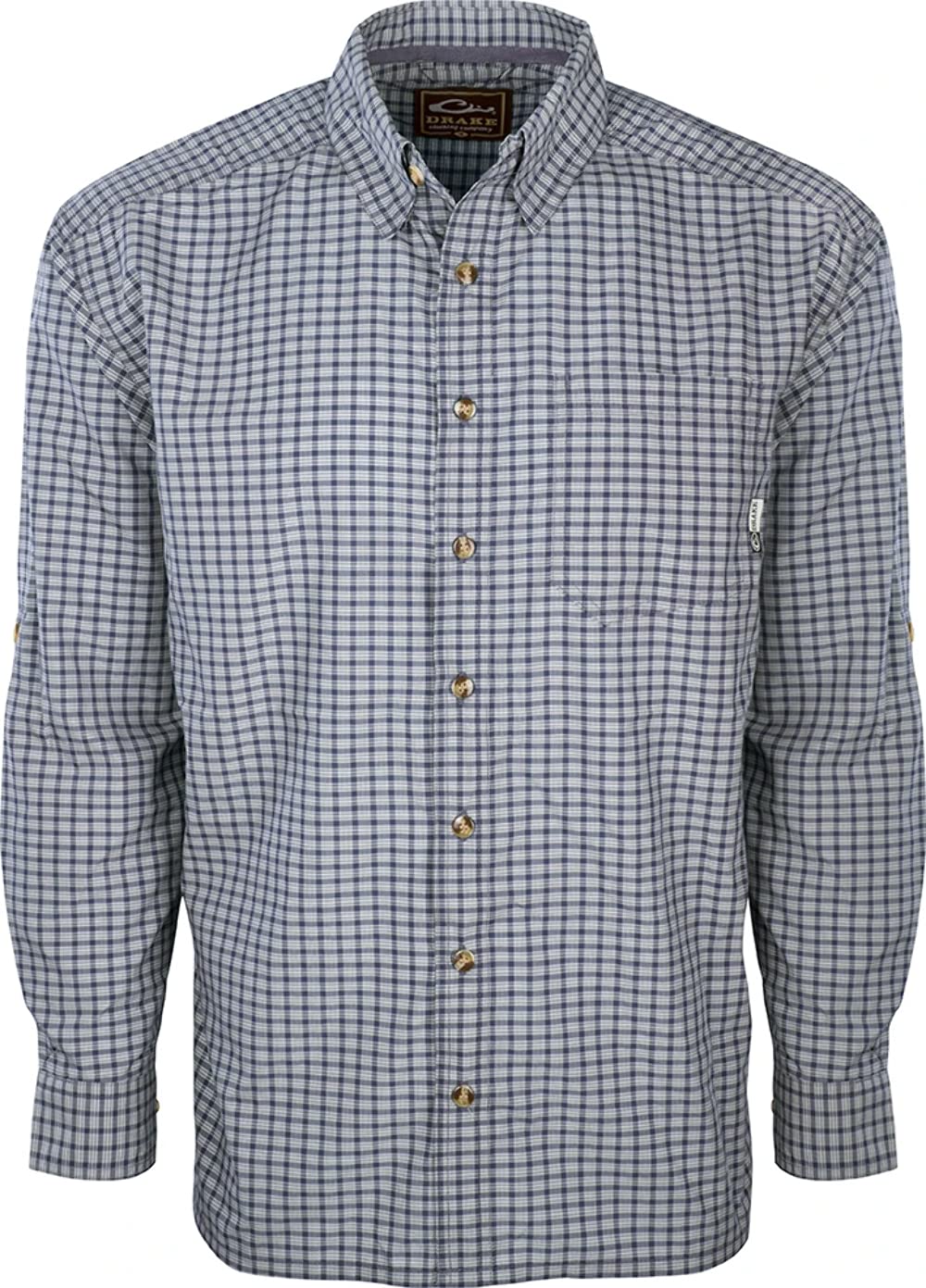 Drake Waterfowl Featherlite Check Long Sleeve Shirt for Men - Lightweight Flannel Hunting & Outdoor Casual Wear