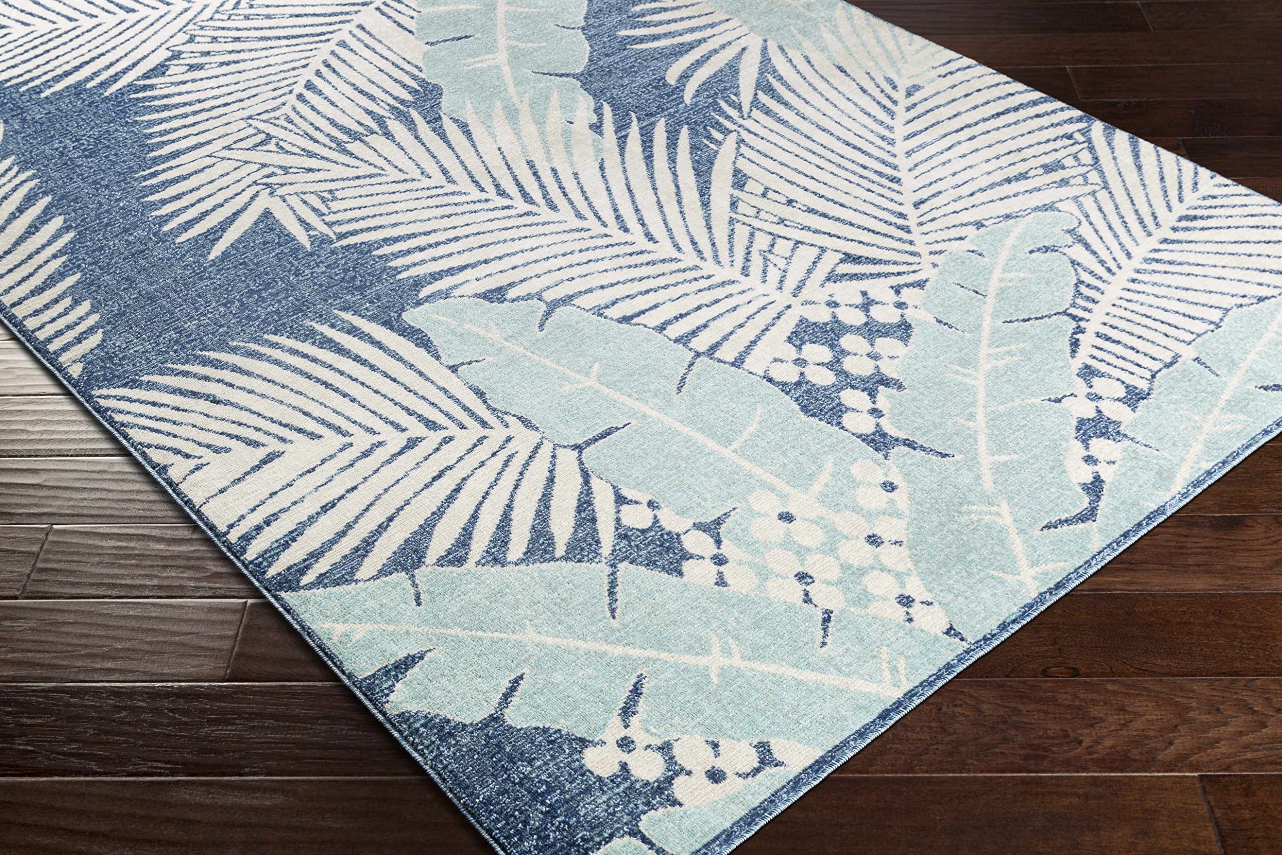 Coastal Blue & Beige Hauteloom Thebarton Area Rug 7'10