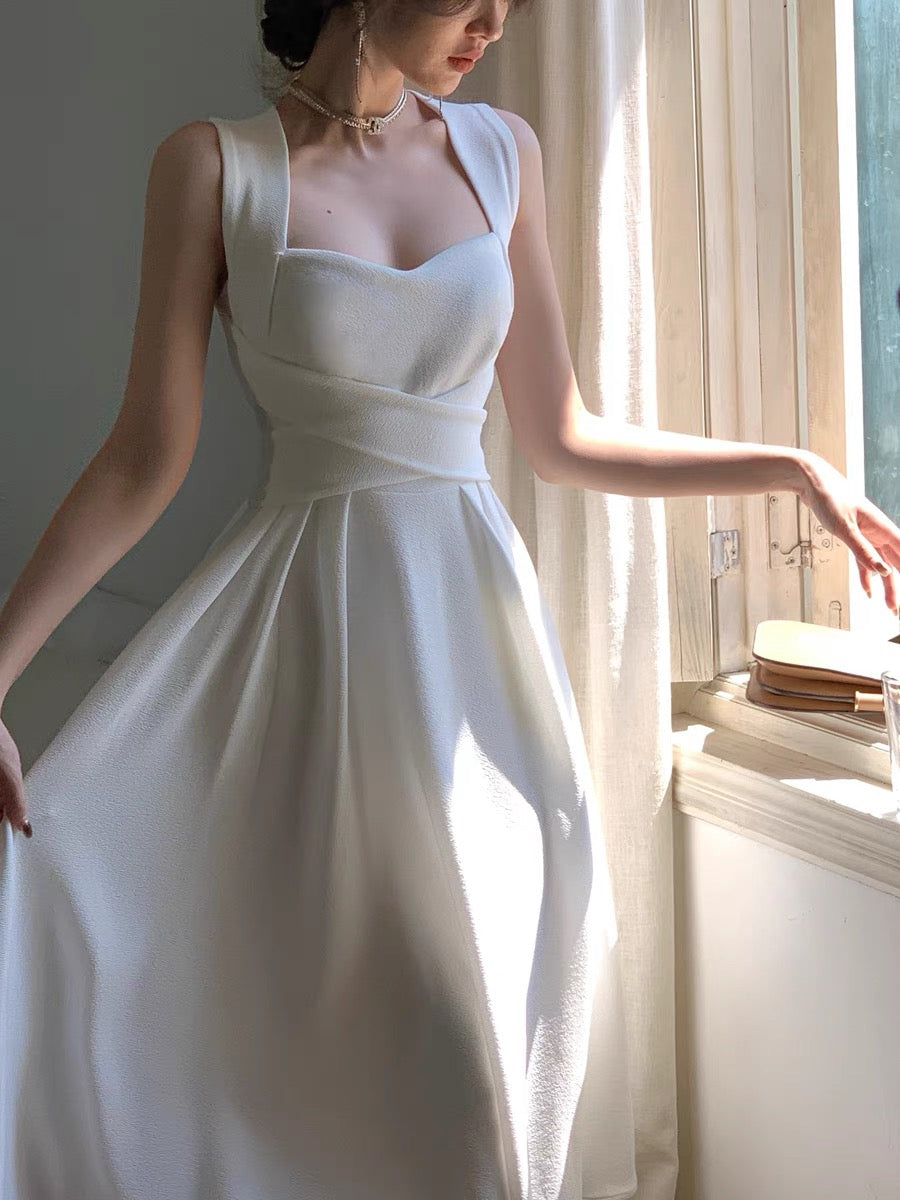 Elegant A-Line White Chiffon Prom Dress J3176 - Perfect for Weddings, Formal Dances & Special Occasions