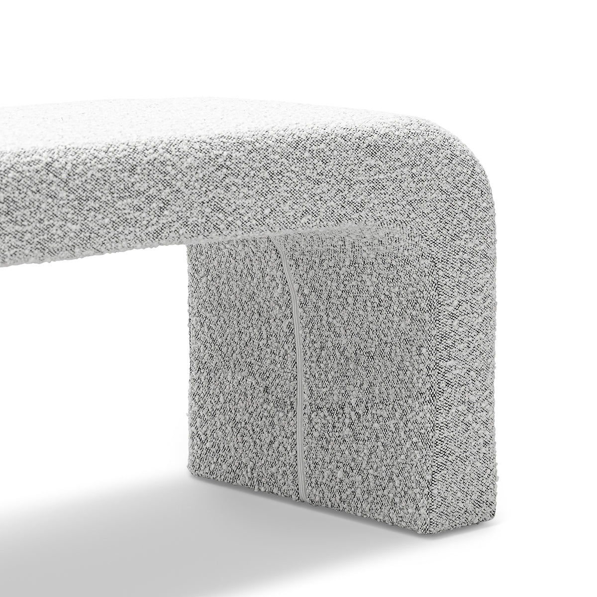 Camille Boucle Arch Bench - Modern Upholstered Accent Bench with Curved Design for Living Room, Bedroom, or Entryway
