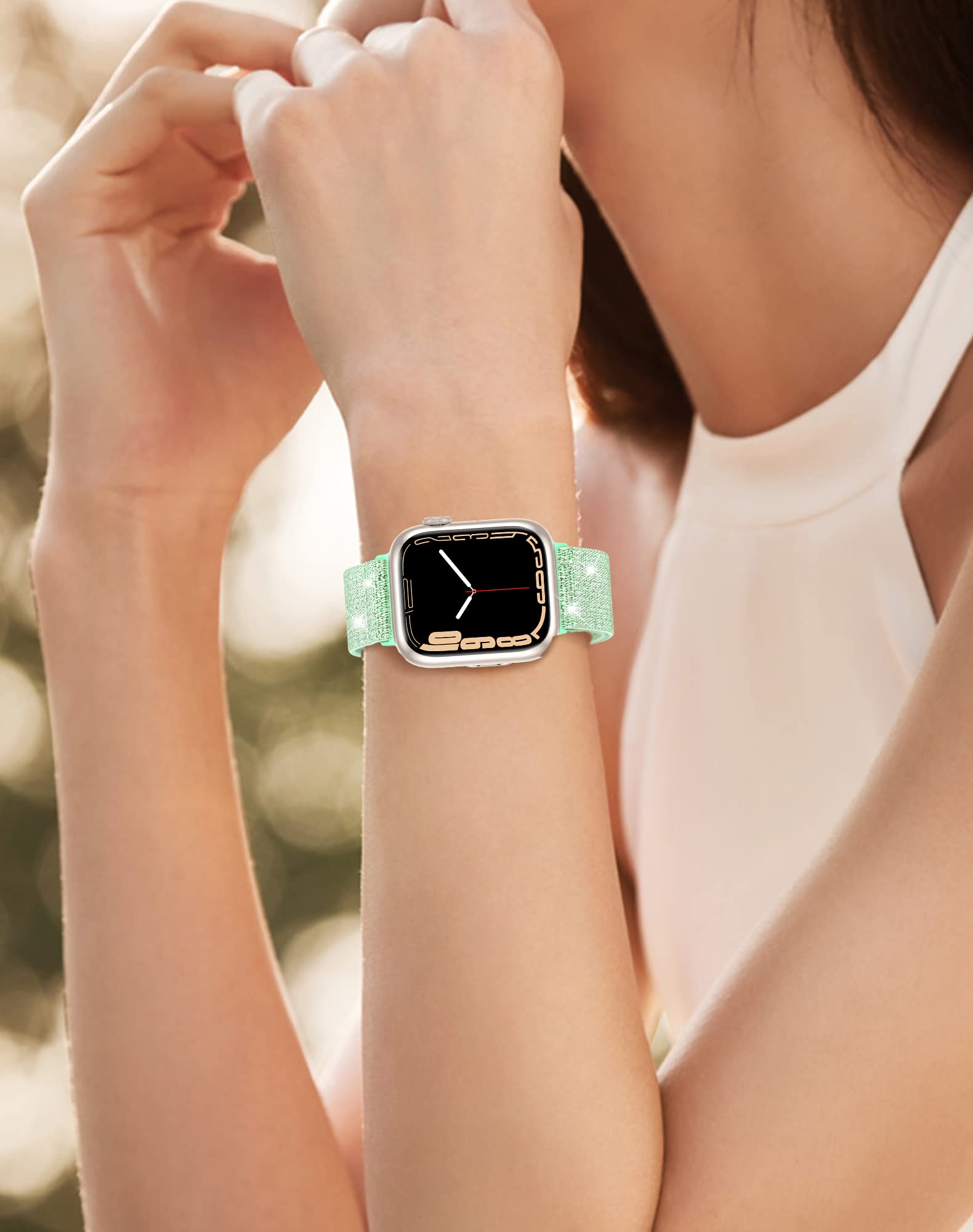 LETOID Stretchy Nylon Apple Watch Bands for Women - Elastic Solo Loop Wristband Compatible with iWatch Series 10/9/8/7/6/5/4/3/2/1/SE/Ultra (38mm 40mm 41mm 42mm 44mm 45mm 46mm 49mm) - Perfect for Workouts, Running & Everyday Wear