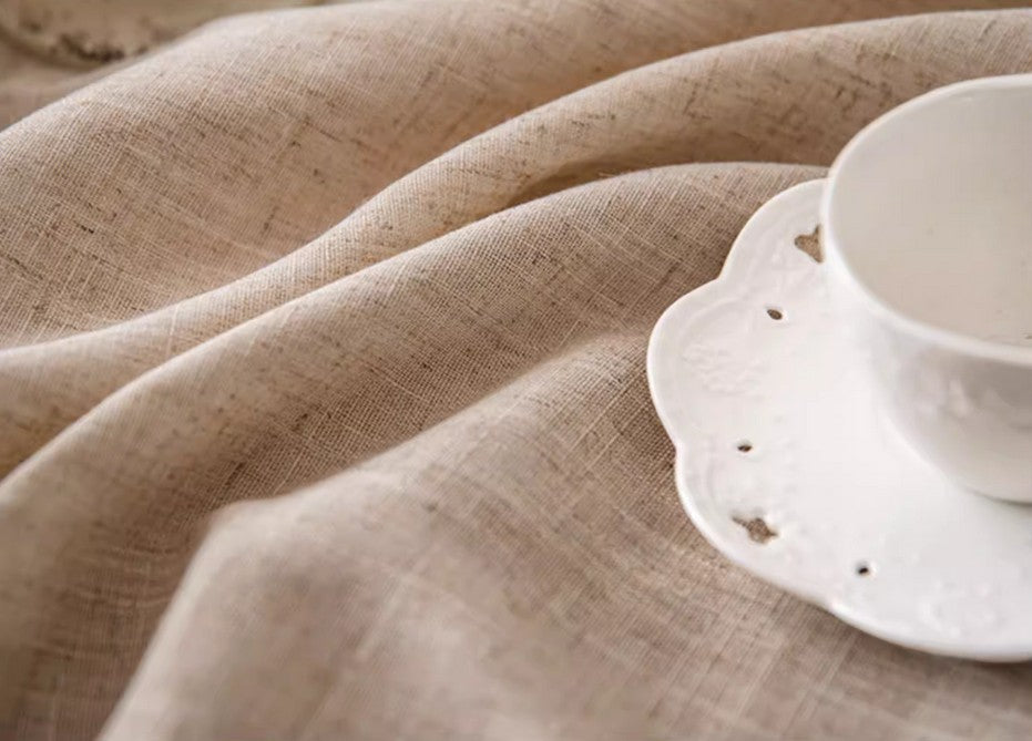 Premium Brown Linen Tablecloth - Elegant Rectangle Dining Table Cover for Home Decor, Modern & Simple Design, Fits Oval & Square Tables - Perfect for Dinner Parties, Holidays & Everyday Use