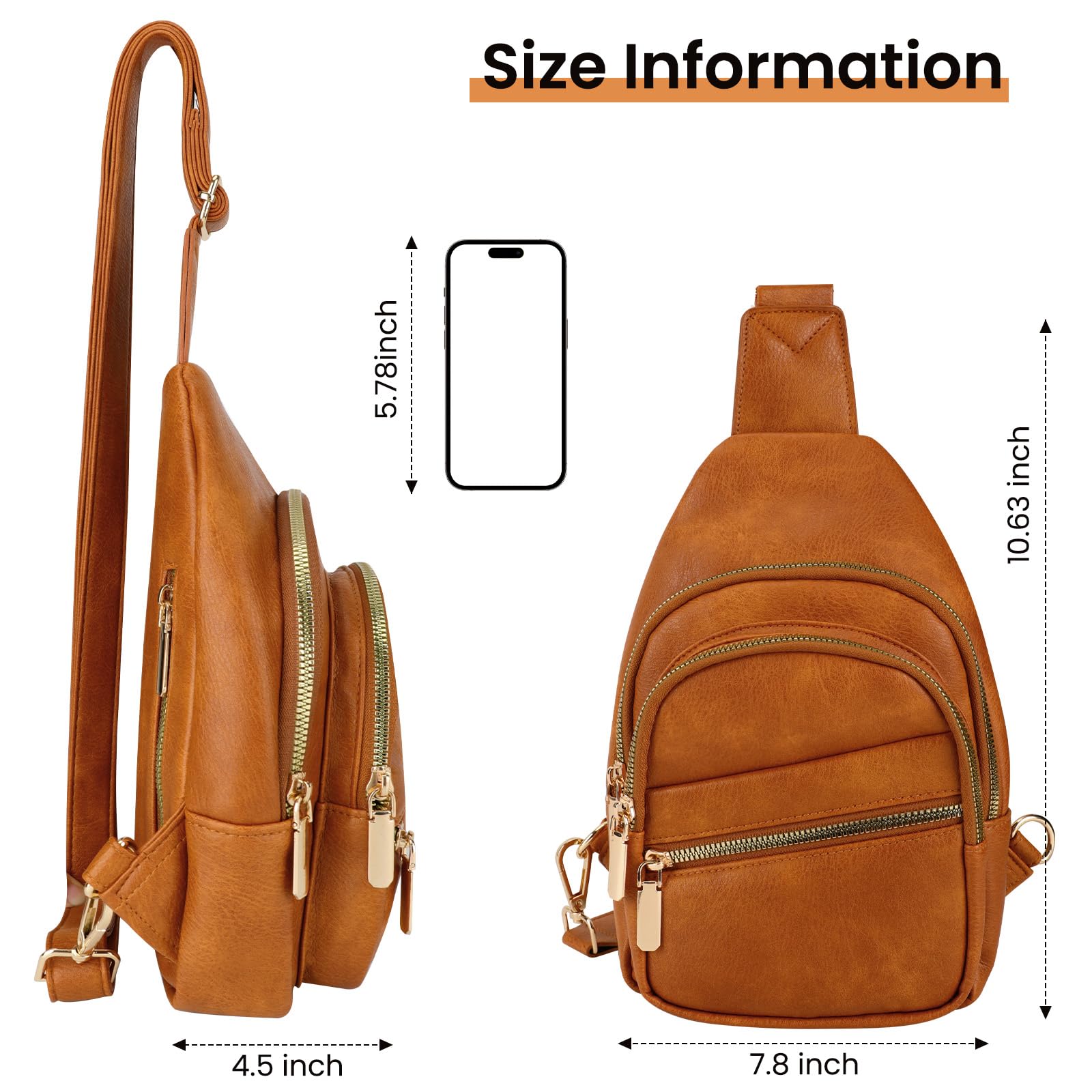Trendy Women's Faux Leather Crossbody Bag - Small Sling Purse & Fashionable Fanny Pack for Everyday Use, Travel & Shopping