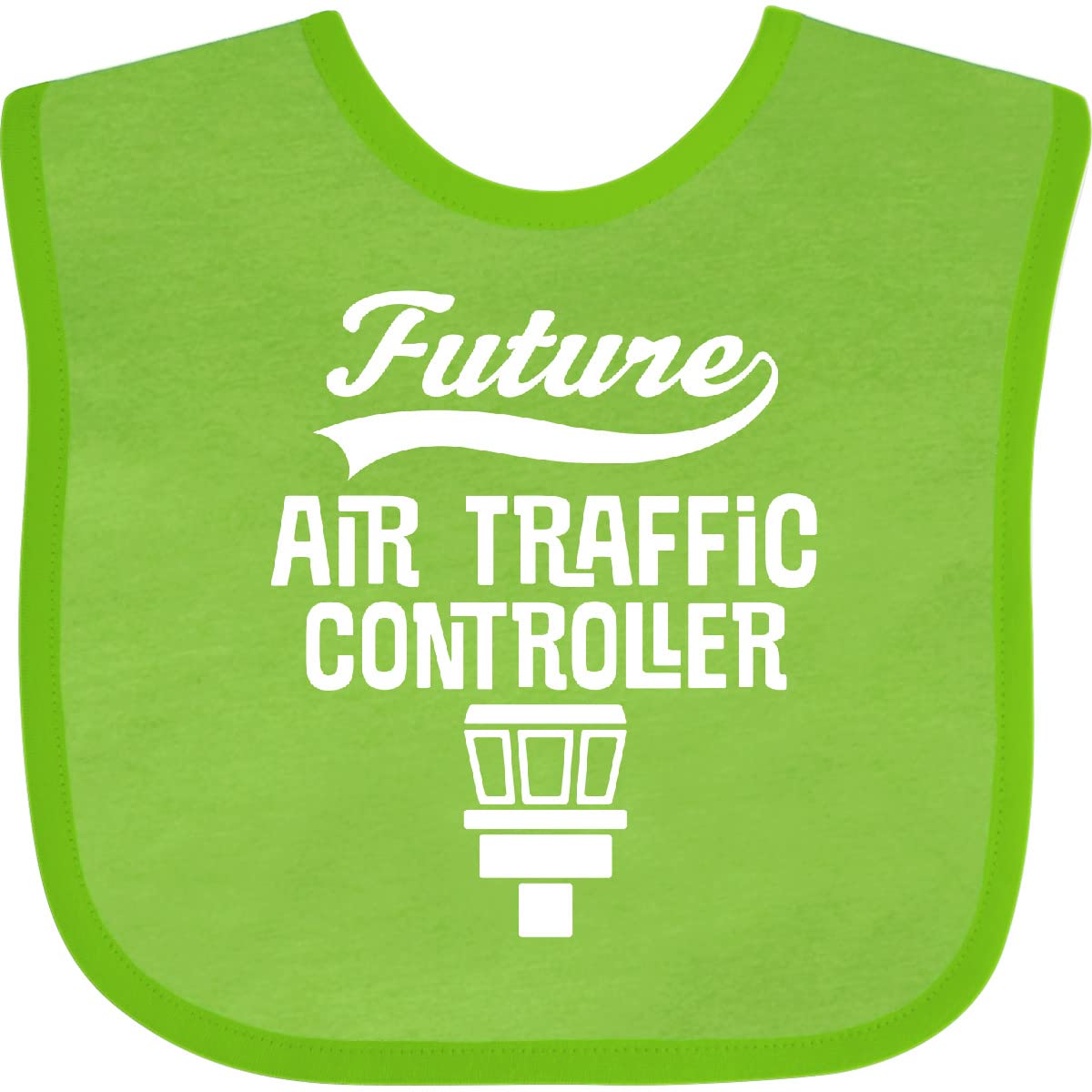 Inktastic Future Air Traffic Controller Baby Bib - Cute & Durable Drool Bib for Infants & Toddlers - Perfect for Airplane Themed Nursery, Baby Showers & Aviation Enthusiasts