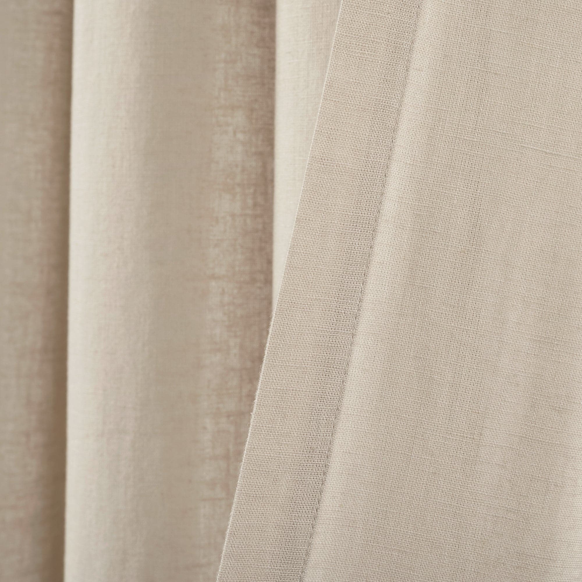 Premium Belgian Flax Prewashed Linen Cotton Blend Curtain Panel - Blackout Window Drapes for Living Room & Bedroom