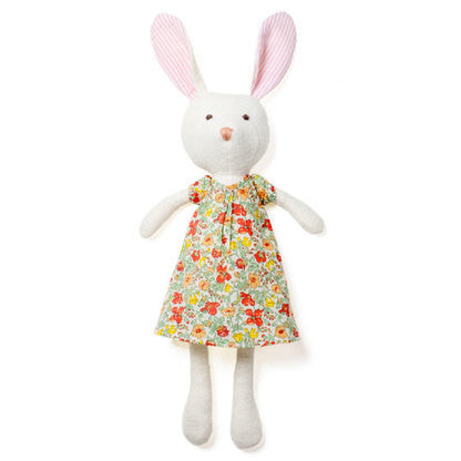 Emma Rabbit Plush Toy in Liberty of London Clover Print Dress - Perfect for Nursery Decor, Baby Shower Gifts & Children's Room Collectibles