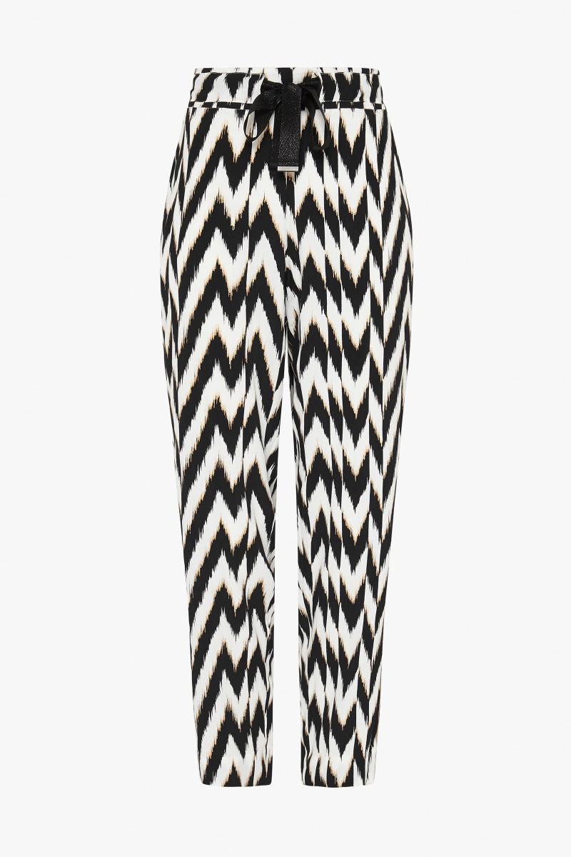 Broken Chevron Print High-Waisted Pants for Women - Trendy Casual & Office Wear - Perfect for Work, Travel & Everyday Outfits