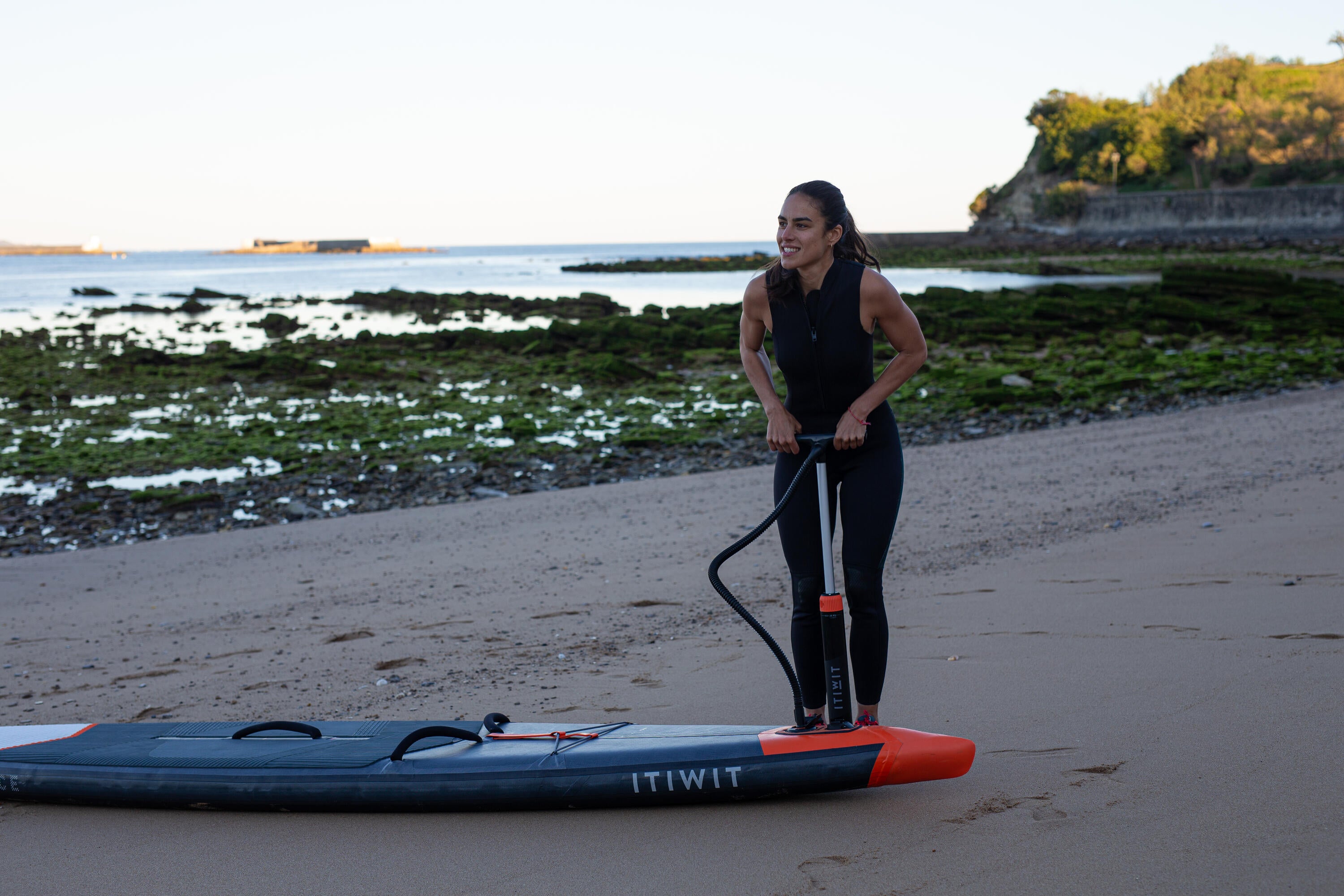 Dual Action High Pressure Hand Pump for Camping & Watersports (0-20 PSI) - Inflate Air Mattresses, Kayaks, and Pool Floats Easily