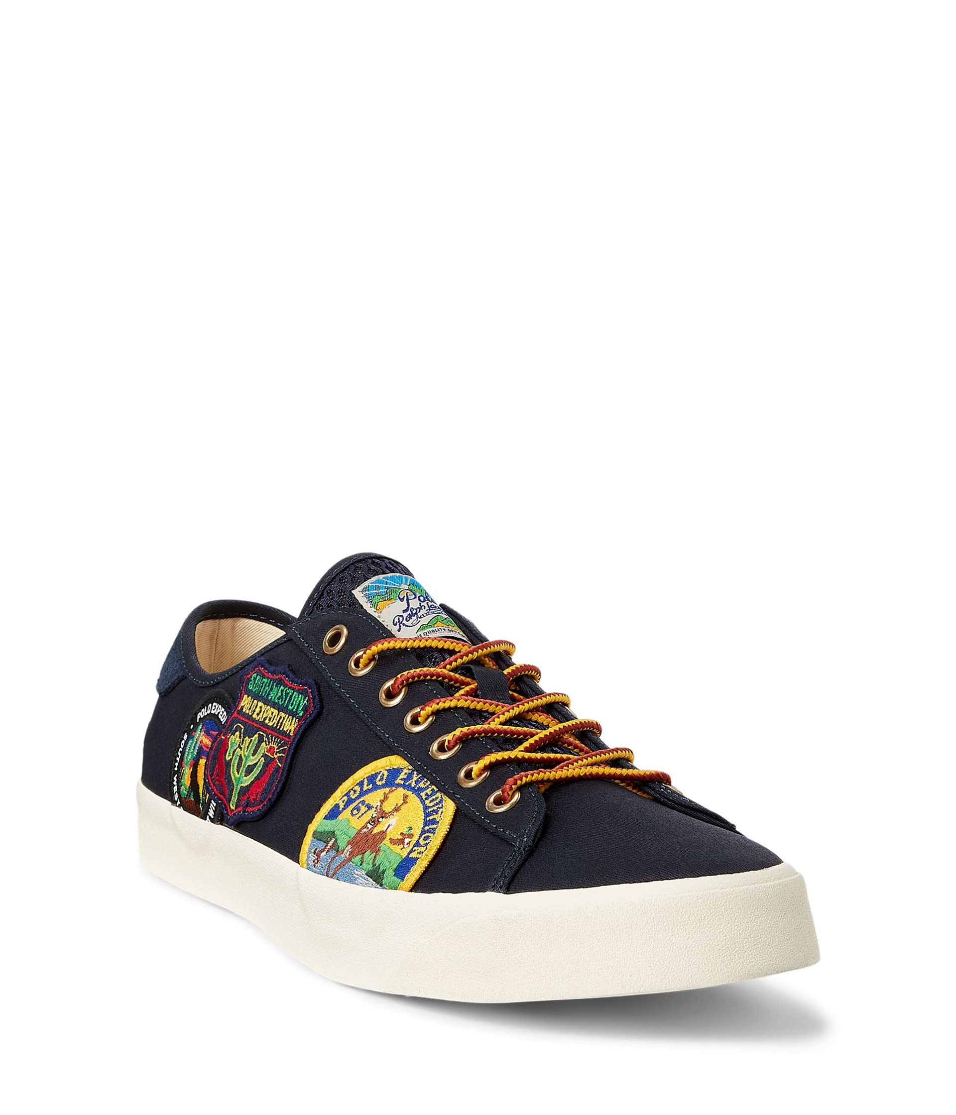 POLO RALPH LAUREN Nelson Leather Trim Mesh Sneakers for Men - Breathable Casual Shoes with Leather Accents | Perfect for Work, Travel & Everyday Wear