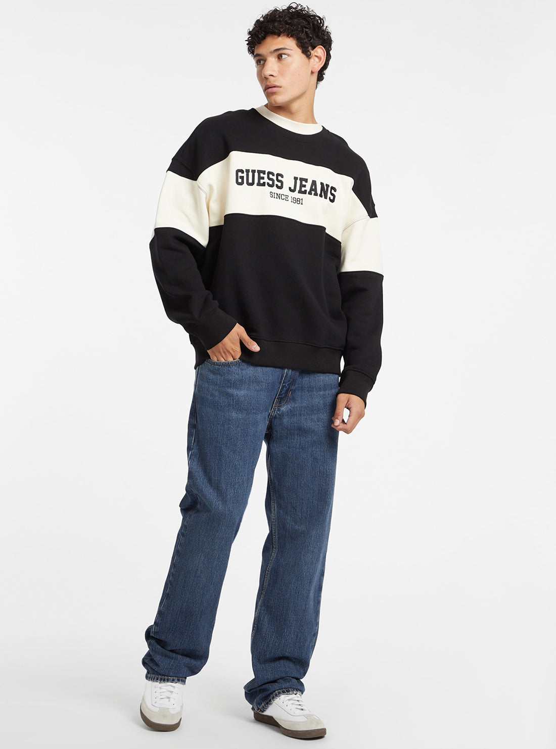 Guess Black Logo Jumper for Women - Stylish Casual Sweatshirt for Everyday Wear, Outings & Lounge Comfort