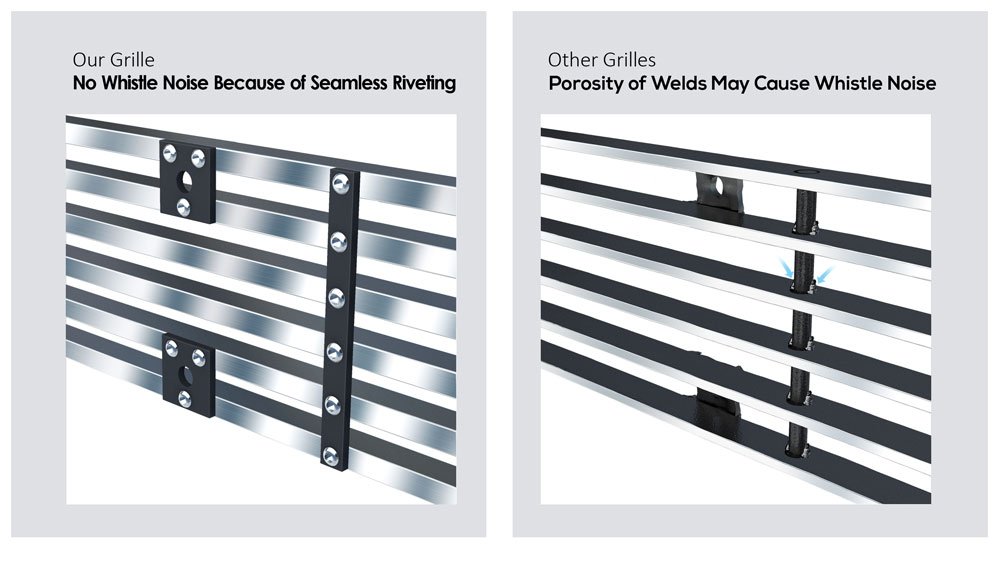 APS Compatible with Chevy Blazer & S-10 1998-2004 Full Face Stainless Steel Chrome Billet Front Grille Insert - S18-A31868C - Upgrade Your Truck's Style for Off-Road & Daily Driving
