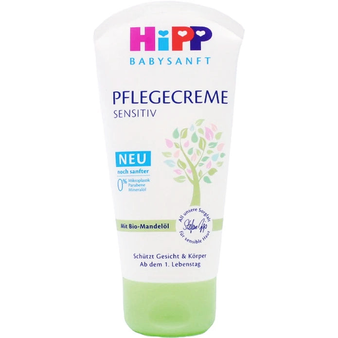 HiPP Baby Gentle Face and Body Cream 75ml - Hypoallergenic & Fragrance-Free for Sensitive Skin - Perfect for Daily Moisturizing & Diaper Rash Prevention