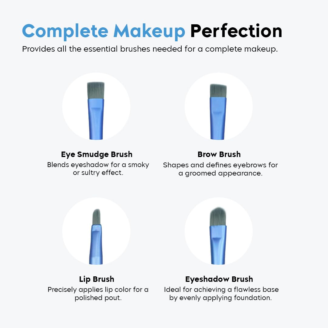 Premium 8-Piece Synthetic Kabuki Makeup Brush Set with Pouch - Foundation, Concealer, Eyeshadow, Blush, Powder, Highlighter, Contour & Eyeliner Blending Brushes (Grey) - Perfect for Professional Makeup Application & Travel Beauty Essentials