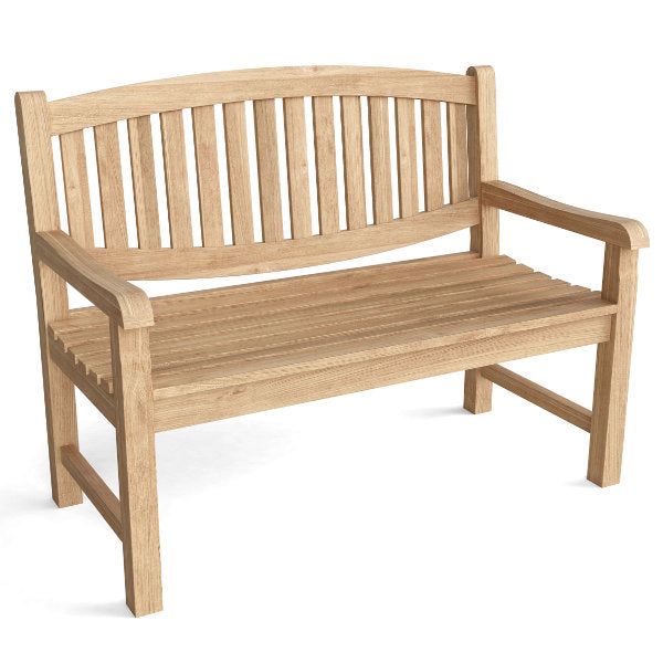 Kingston 2-Seater Wooden Bench for Living Room, Patio & Entryway - Solid Hardwood with Cushion - Modern & Rustic Home Decor Furniture