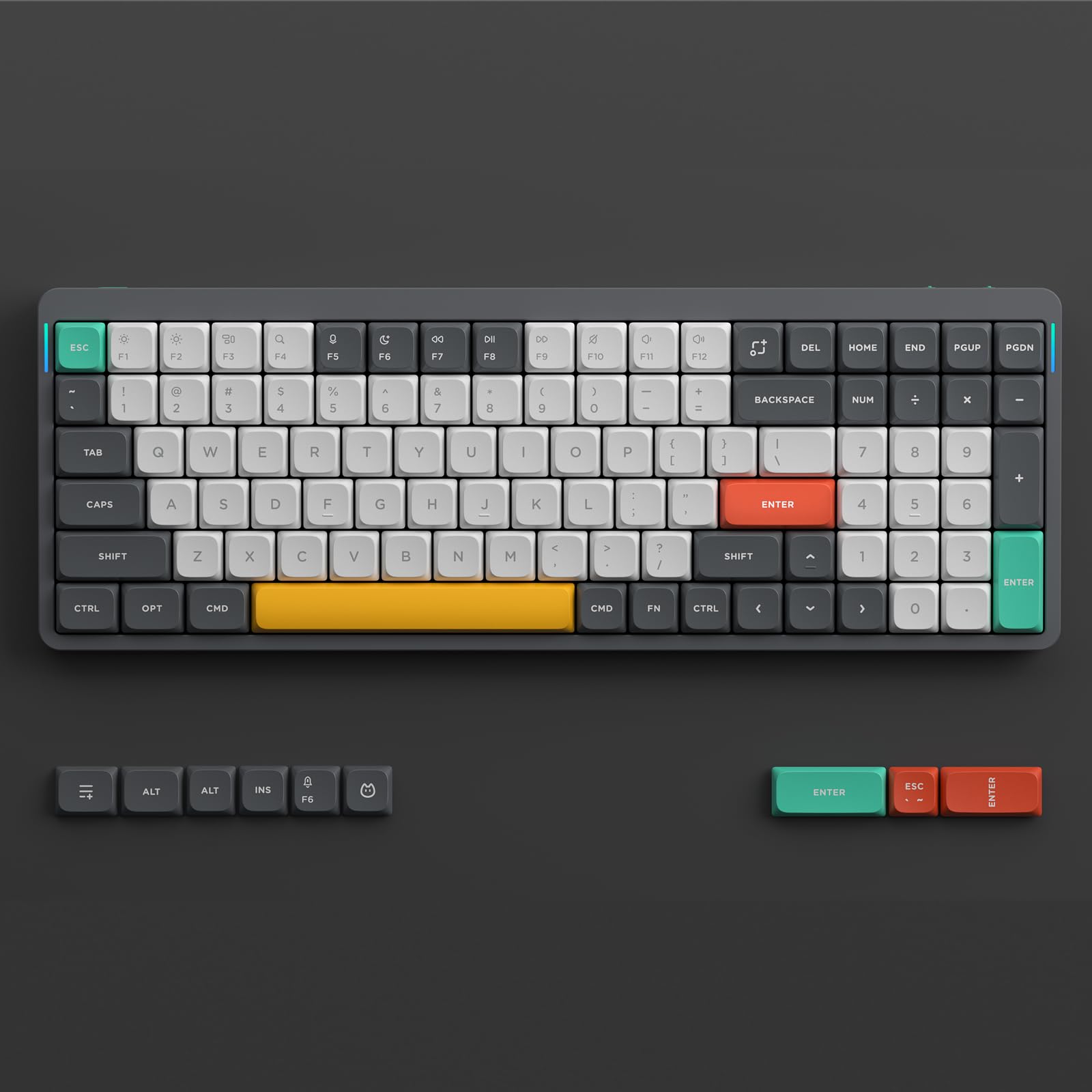 Nuphy Air96 V2 Wireless Mechanical Keyboard - 100 Keys Gaming Keyboard with Bluetooth 5.1, 2.4G & Wired Connection for PC, Laptop, Windows & Mac (Grey, Gateron Cowberry Switch) - Perfect for Office Work, Gaming & Typing Enthusiasts