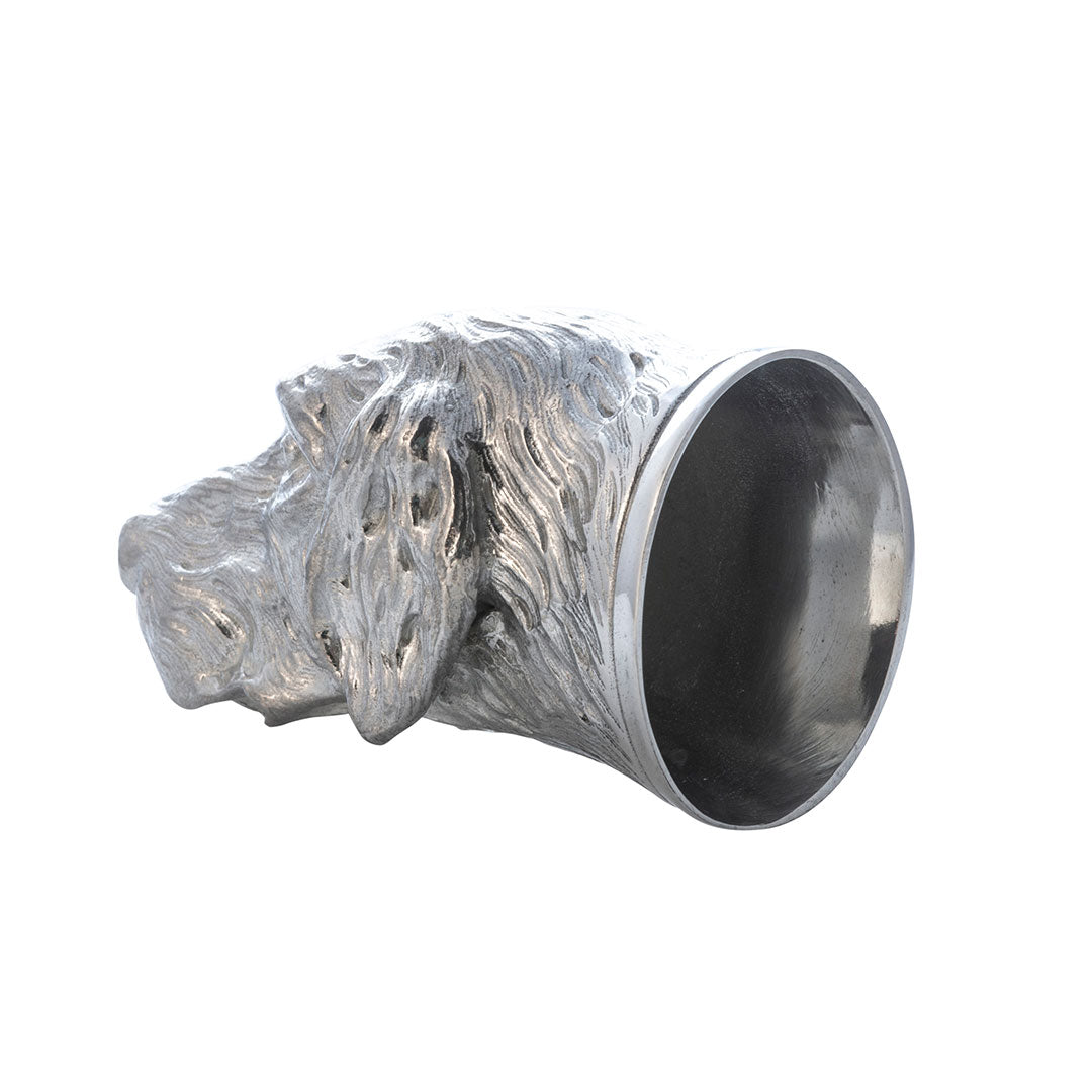 Premium English Pewter Dog Head Jigger 1.5oz - Vintage Style Bar Measuring Tool for Cocktails, Whiskey & Mixology - Perfect for Home Bars, Bartending & Gifts