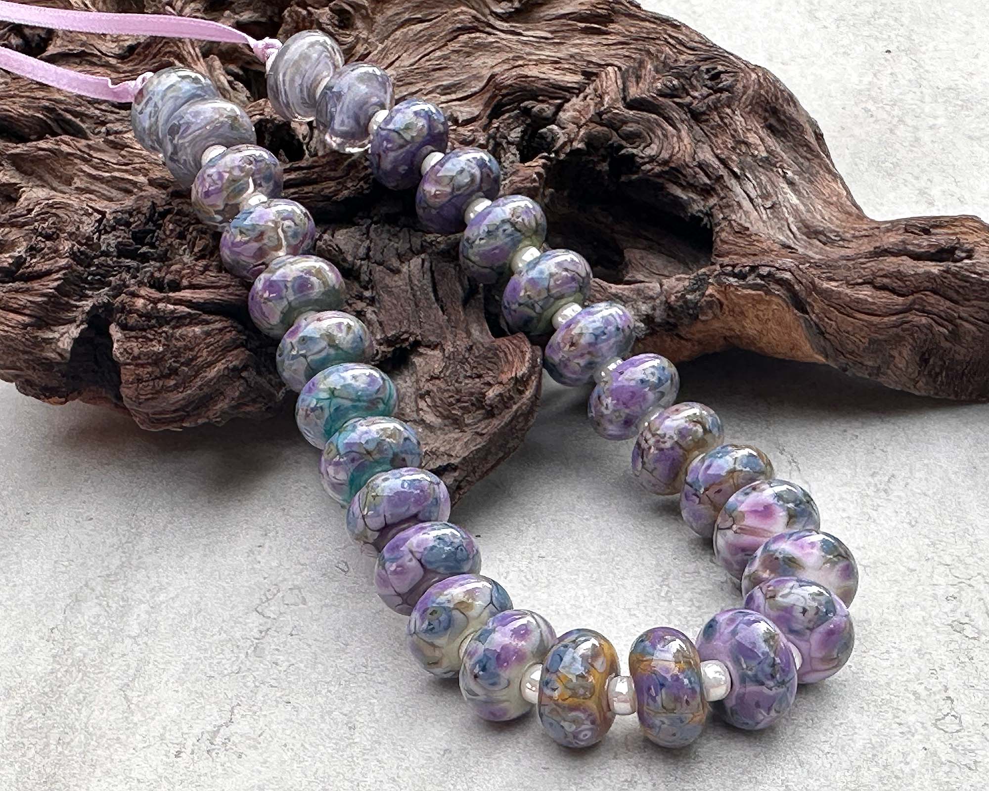 28 Picasso Mosaic Lampwork Beads Set for Jewelry Making - DIY Bracelet, Necklace & Craft Projects - Glass Beads for Artistic Creations & Gift Giving