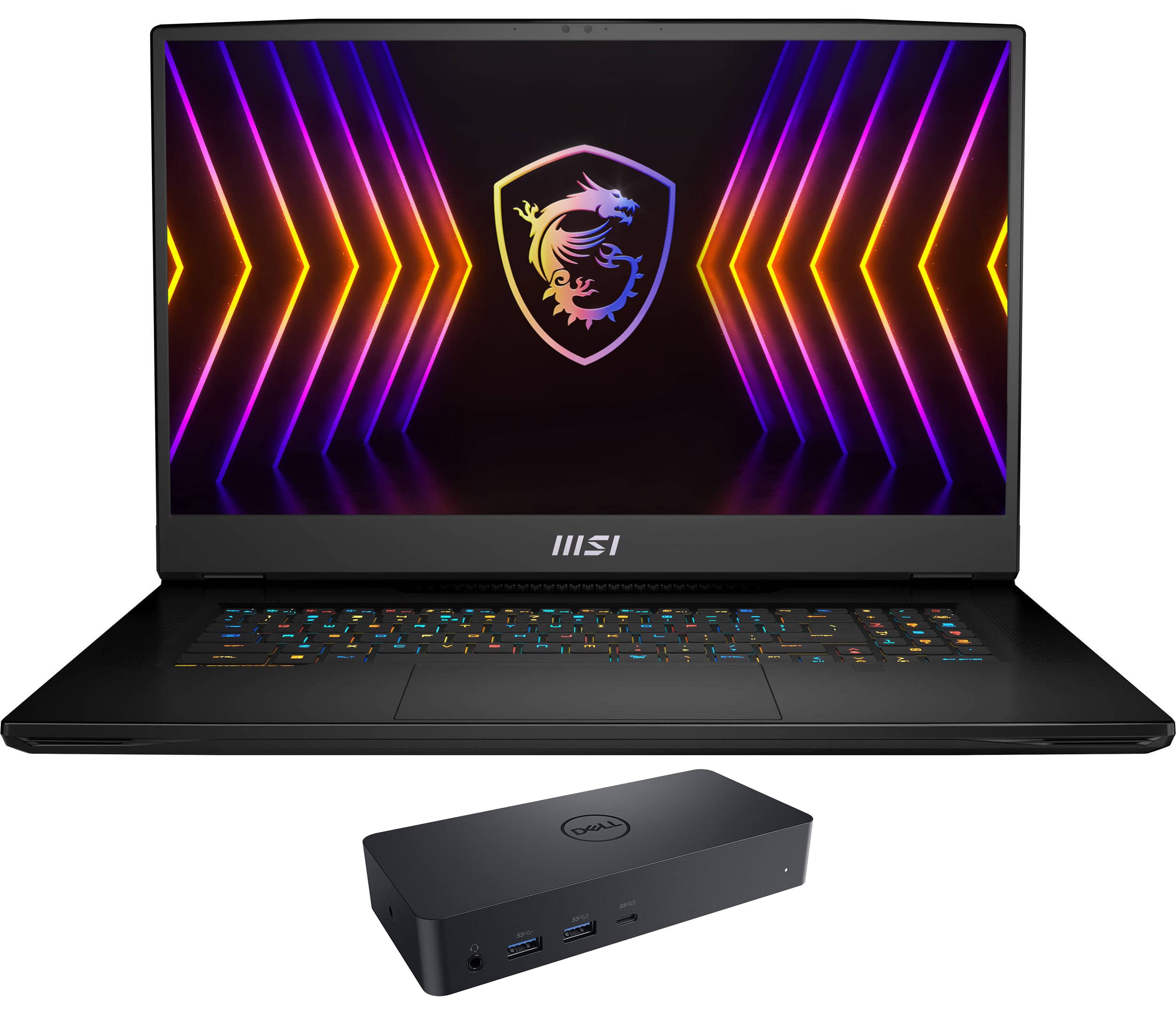 MSI Titan GT77 12UHS Gaming Laptop - Intel i7-12800HX 16-Core, 32GB DDR5 RAM, 8TB SSD, RTX 3080 Ti, 17.3