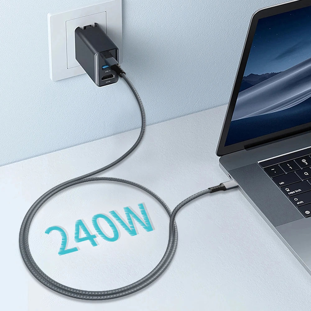 Thunderbolt 4 Cable 0.5m - USB4 40Gbps High-Speed Data Transfer & 240W Fast Charging - Perfect for MacBook Pro, Dell XPS & External SSD Connections