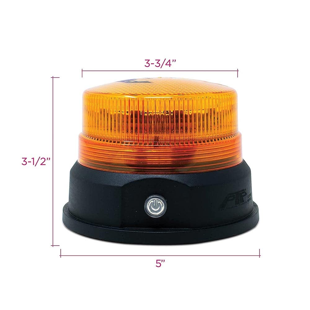 Pro LED 2988A Magnet Mounted Rechargeable Amber LED Light - Class 1 Amber Lens Beacon with 11 Flash Patterns (4-26 Hours Runtime) - Perfect for Emergency Vehicles, Construction Sites & Roadside Safety