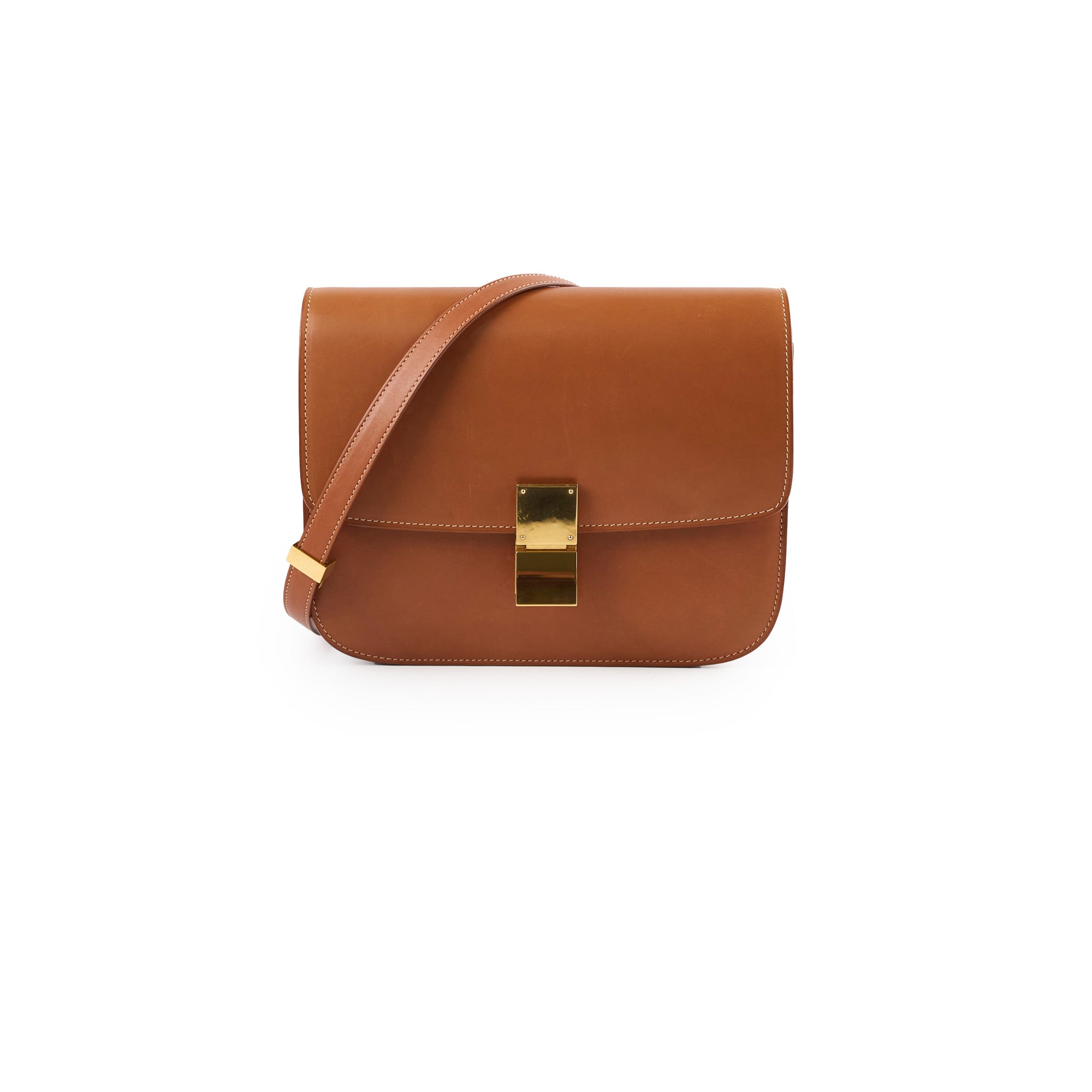 Celine Medium Box Bag in Tan - Classic Leather Crossbody Handbag for Women | Perfect for Work, Travel & Everyday Use