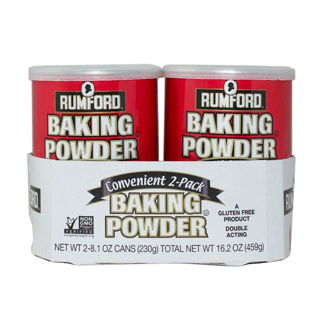Rumford Baking Powder - 8.1 Ounce (Pack of 2) | Aluminum-Free, Non-GMO, Gluten-Free | Perfect for Baking Cakes, Cookies & Breads