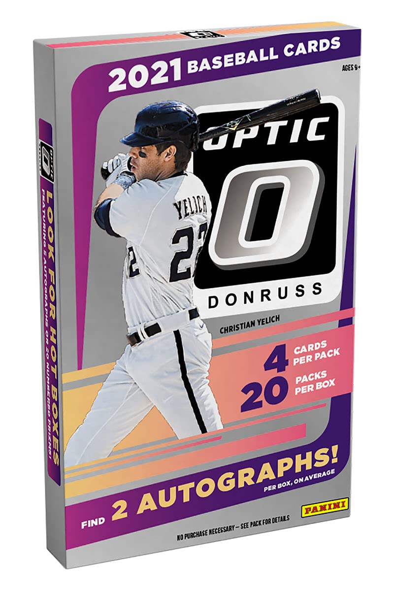 2021 Panini Donruss Optic Baseball Hobby Box - 20 Packs per Box | Collectible Trading Cards for Baseball Fans & Sports Memorabilia Collectors