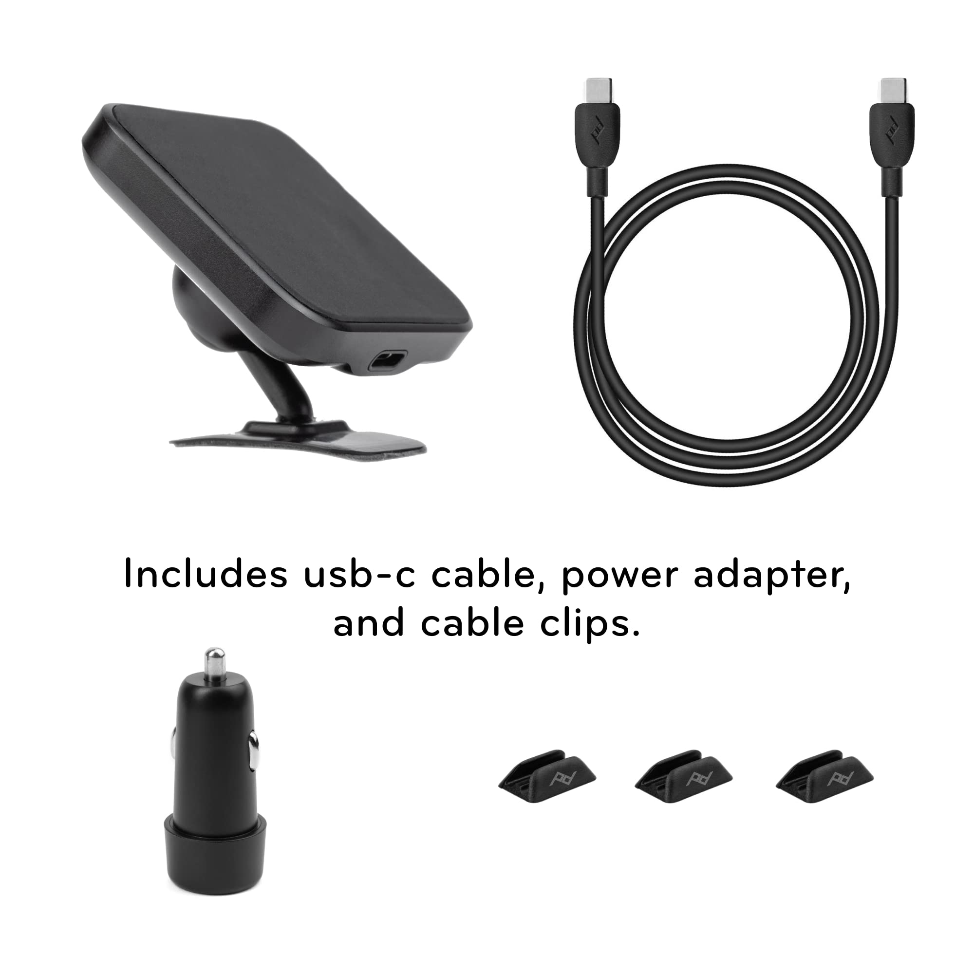 Peak Design Mobile Car Mount with VHB Charging - Universal Phone Holder for iPhone & Android, Black (Version 1) - Perfect for Road Trips & Hands-Free Navigation